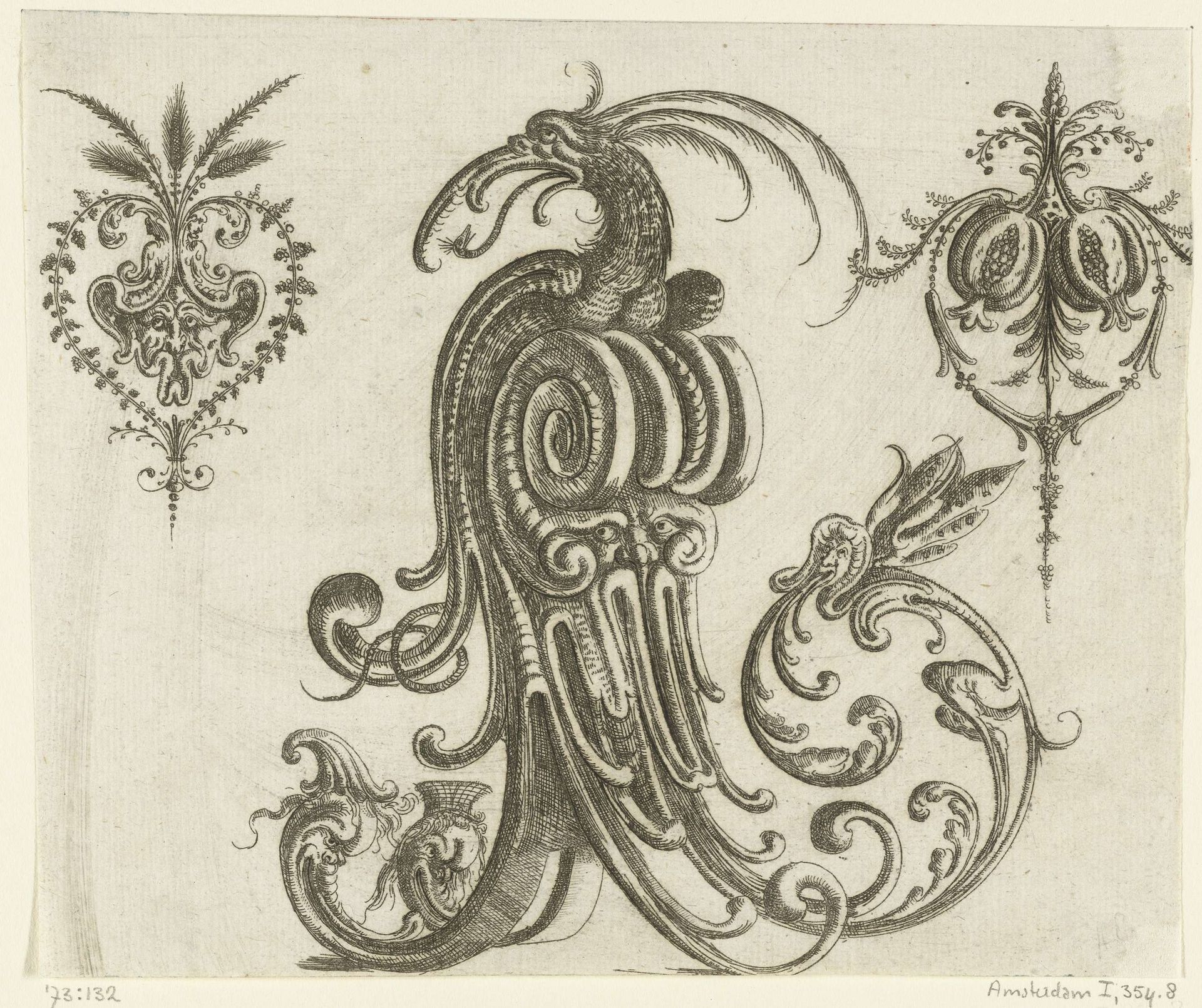 Voluut met een mascaron by Christoph Jamnitzer