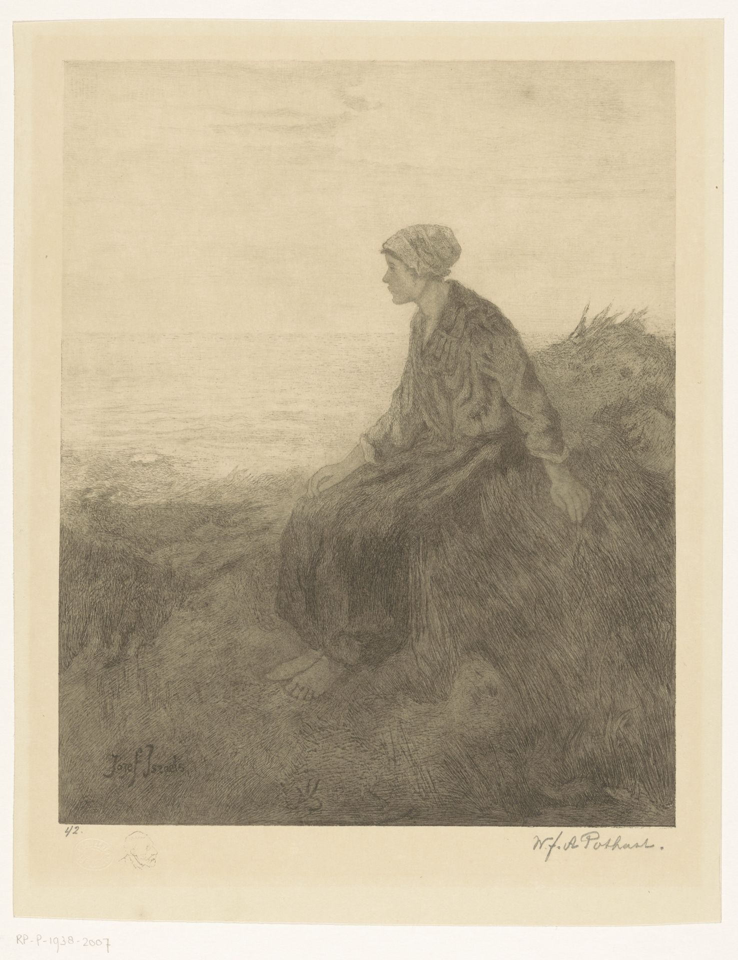 Meisje in de duinen by Willem Pothast