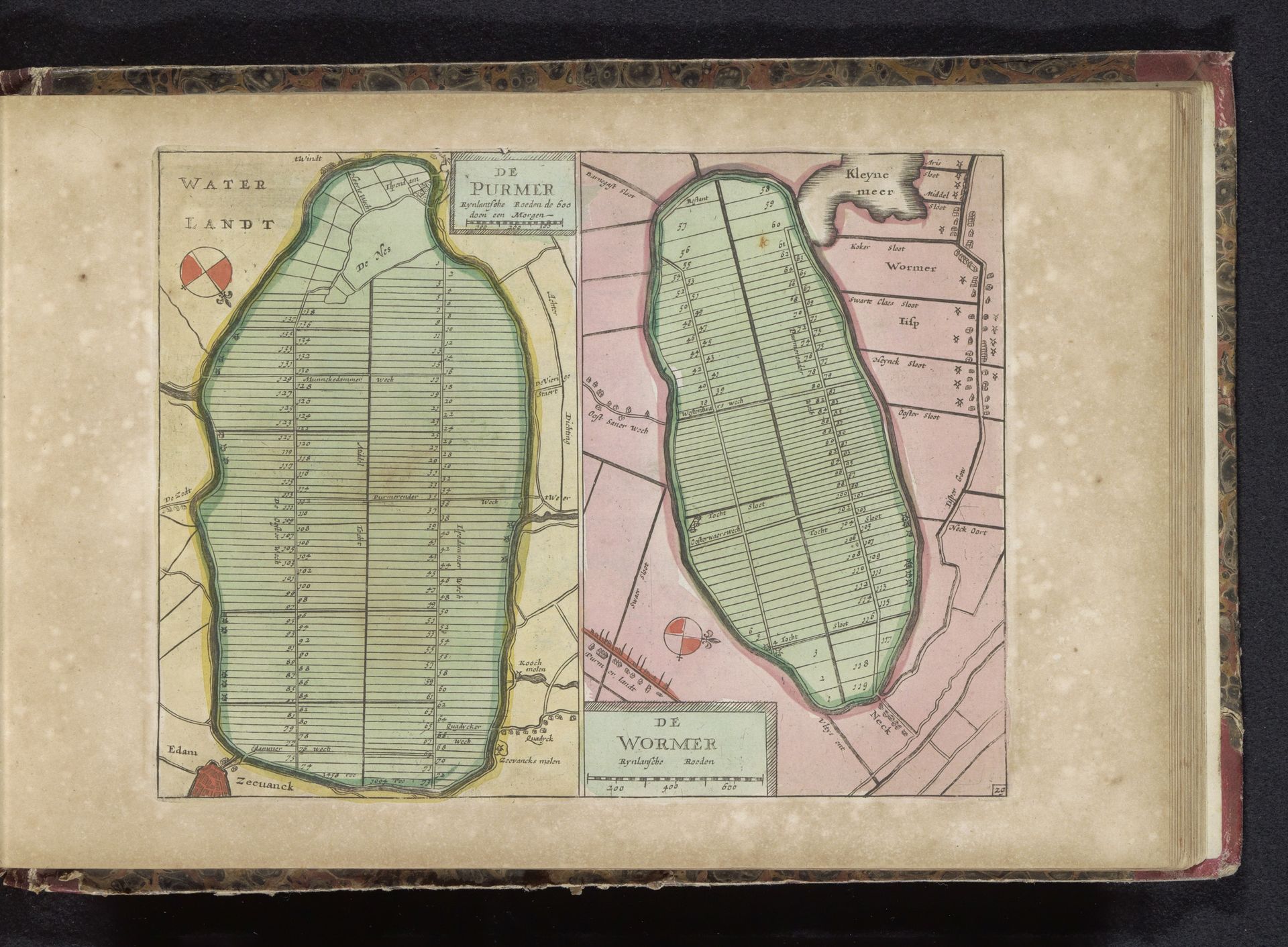 Kaarten van de ingepolderde Purmer en Wormer by Anonymous