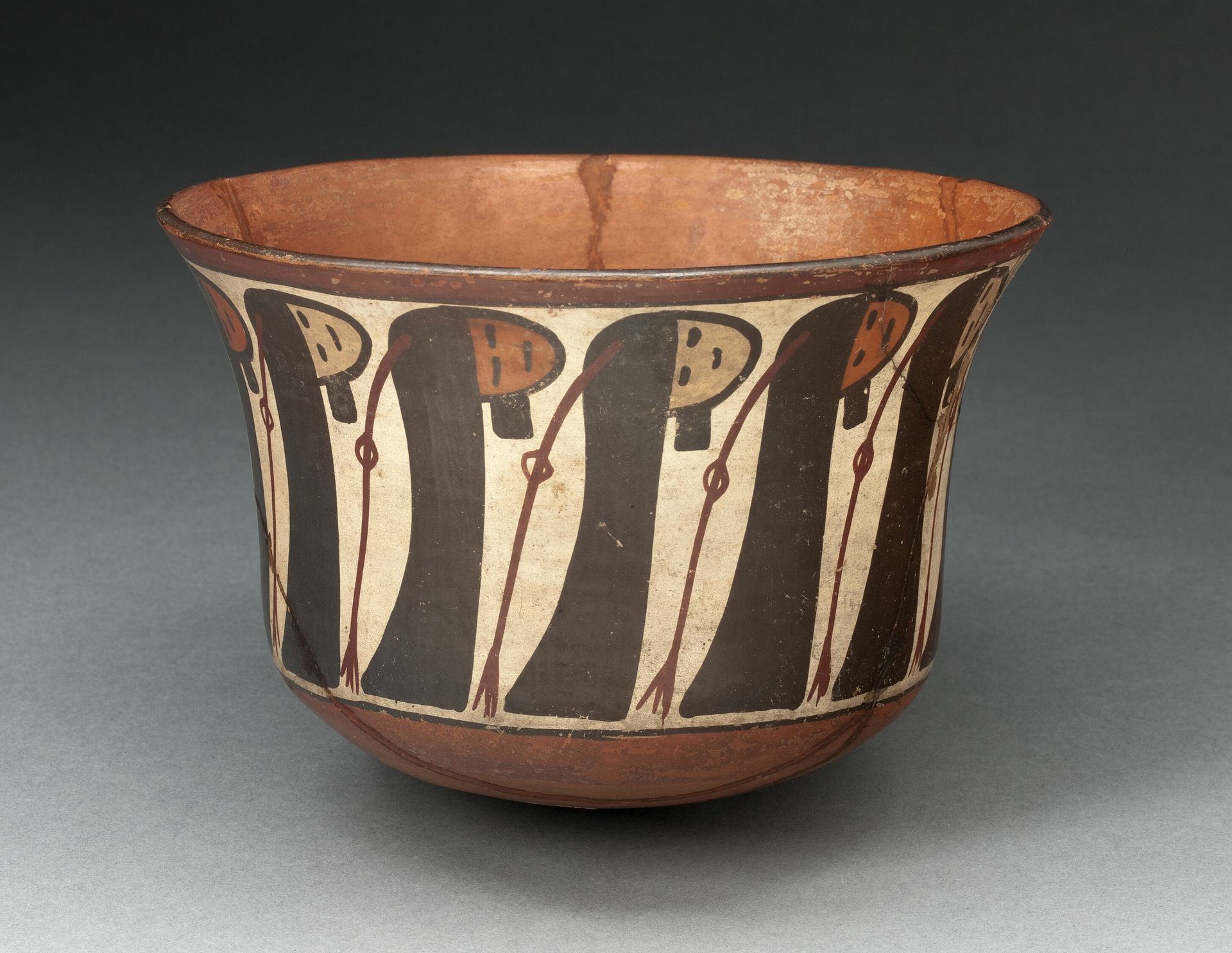 Small Bowl Depicting a Row of Abstract Trophy Heads by Nazca