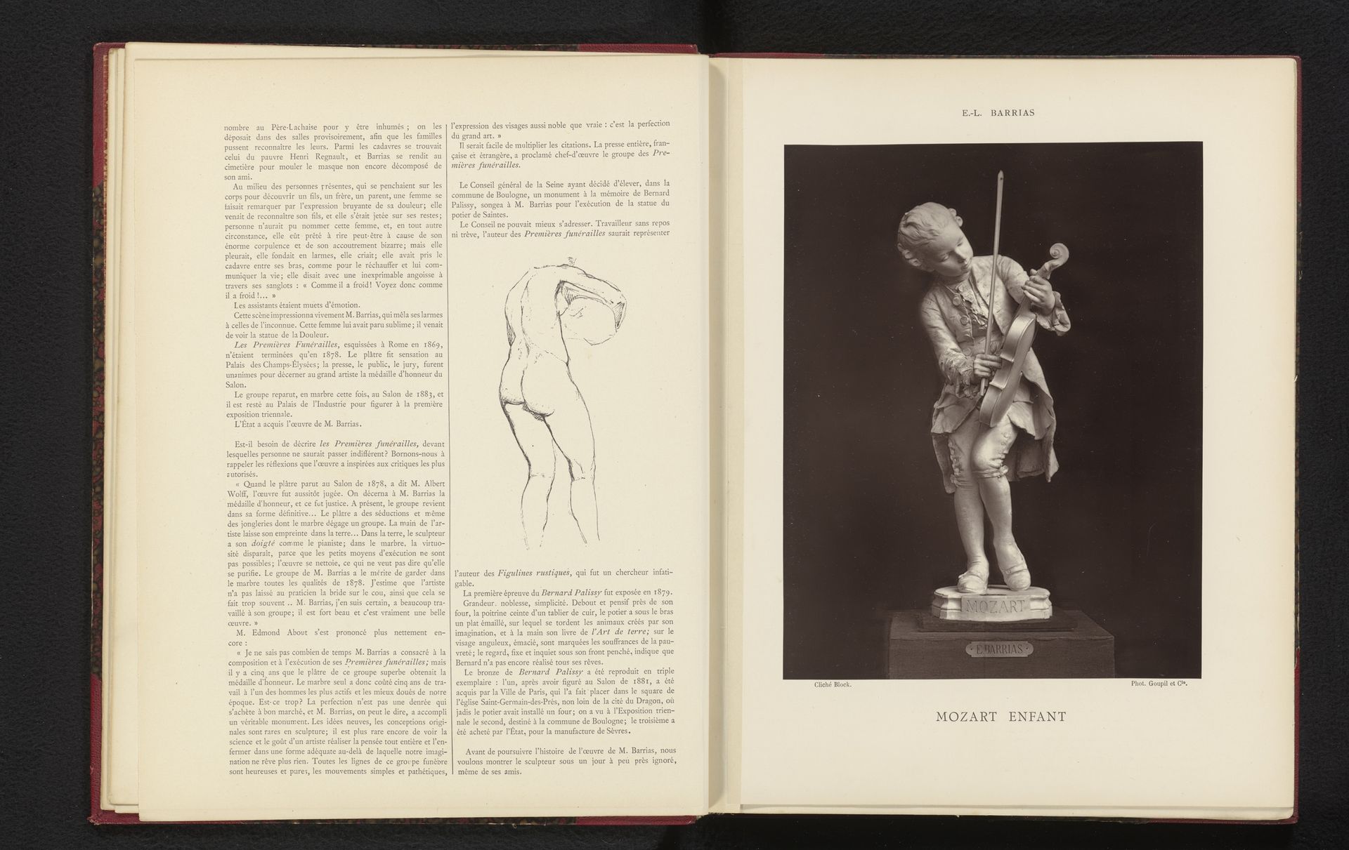 Sculptuur 'Mozart enfant' door Louis-Ernest Barrias by Adolphe Block