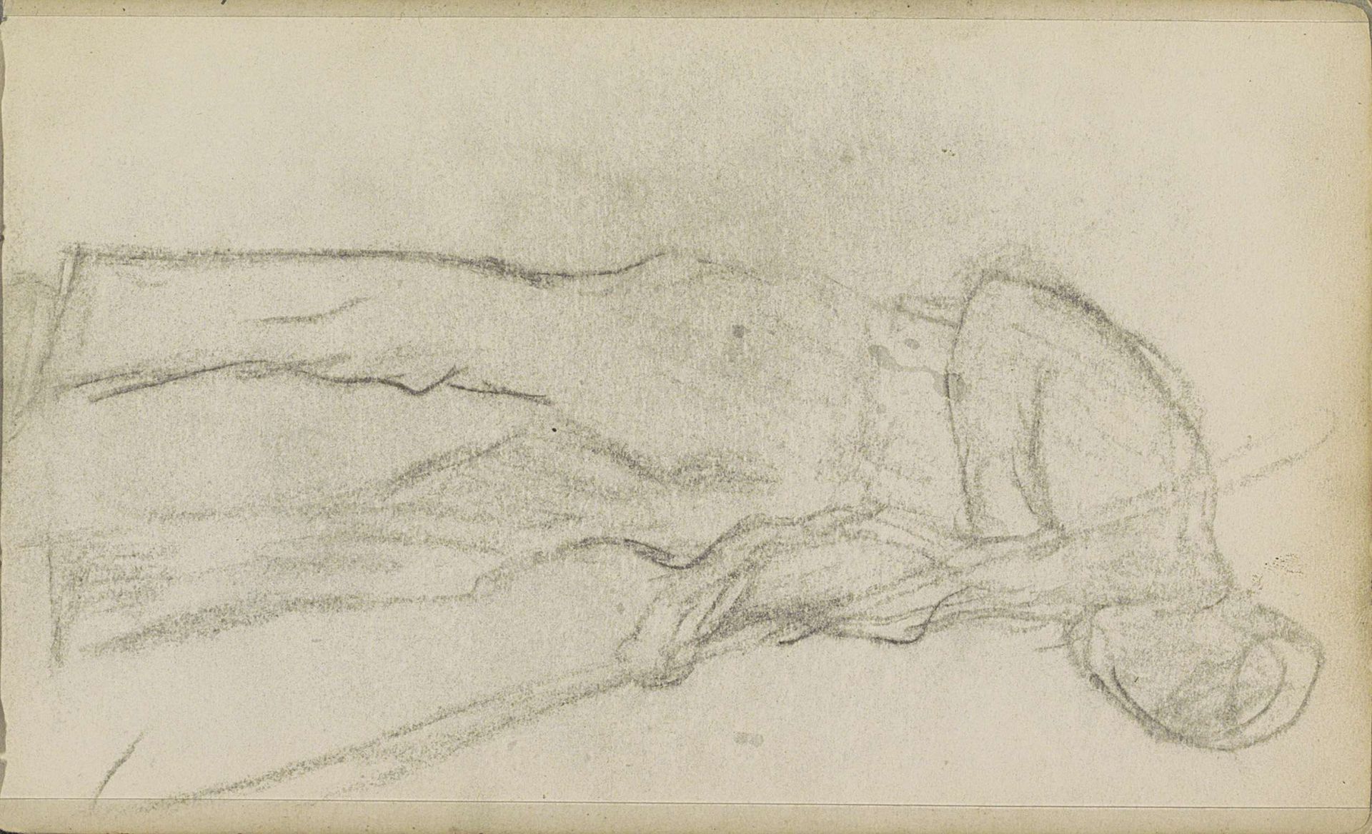 Man met een stuk landbouwgereedschap by Jozef Israëls
