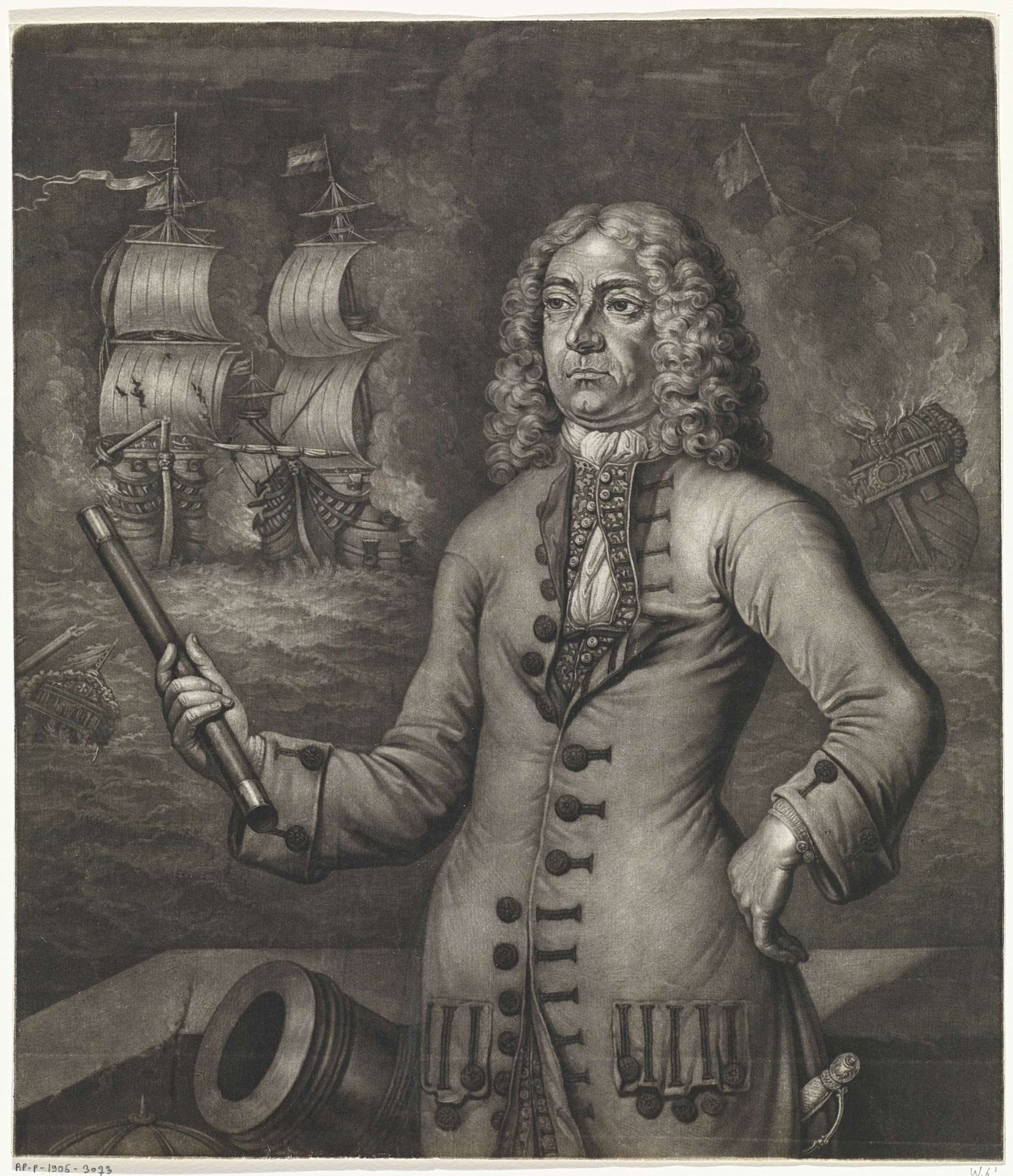 Portret van Christoffel Middaghten by Andries van (Sr.) Buysen