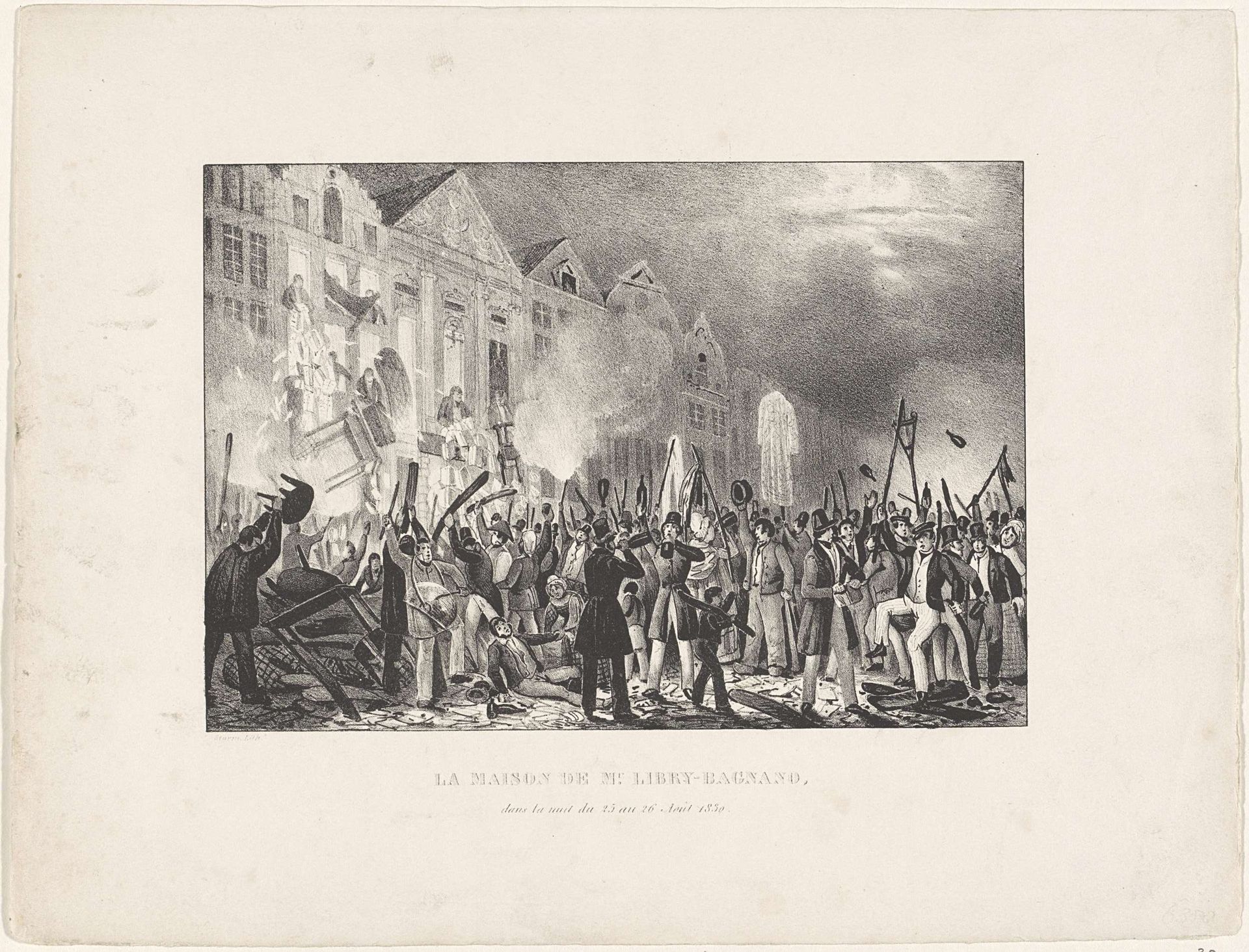 Plundering van het huis van Libry-Bagnano, 1830 by Jacques Sturm