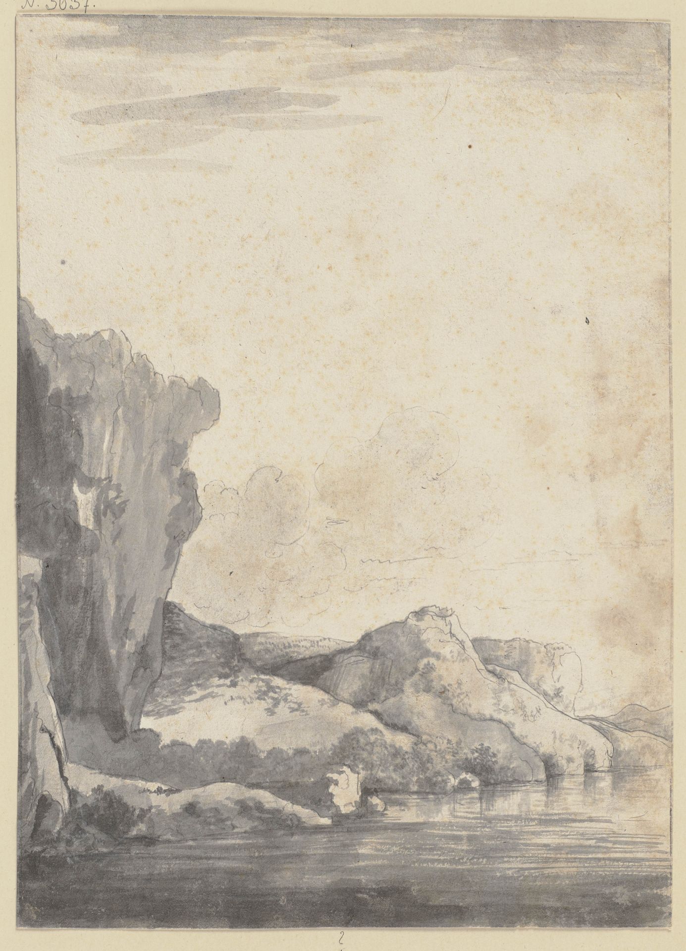 Rock section by the water by Jacob van Ruisdael