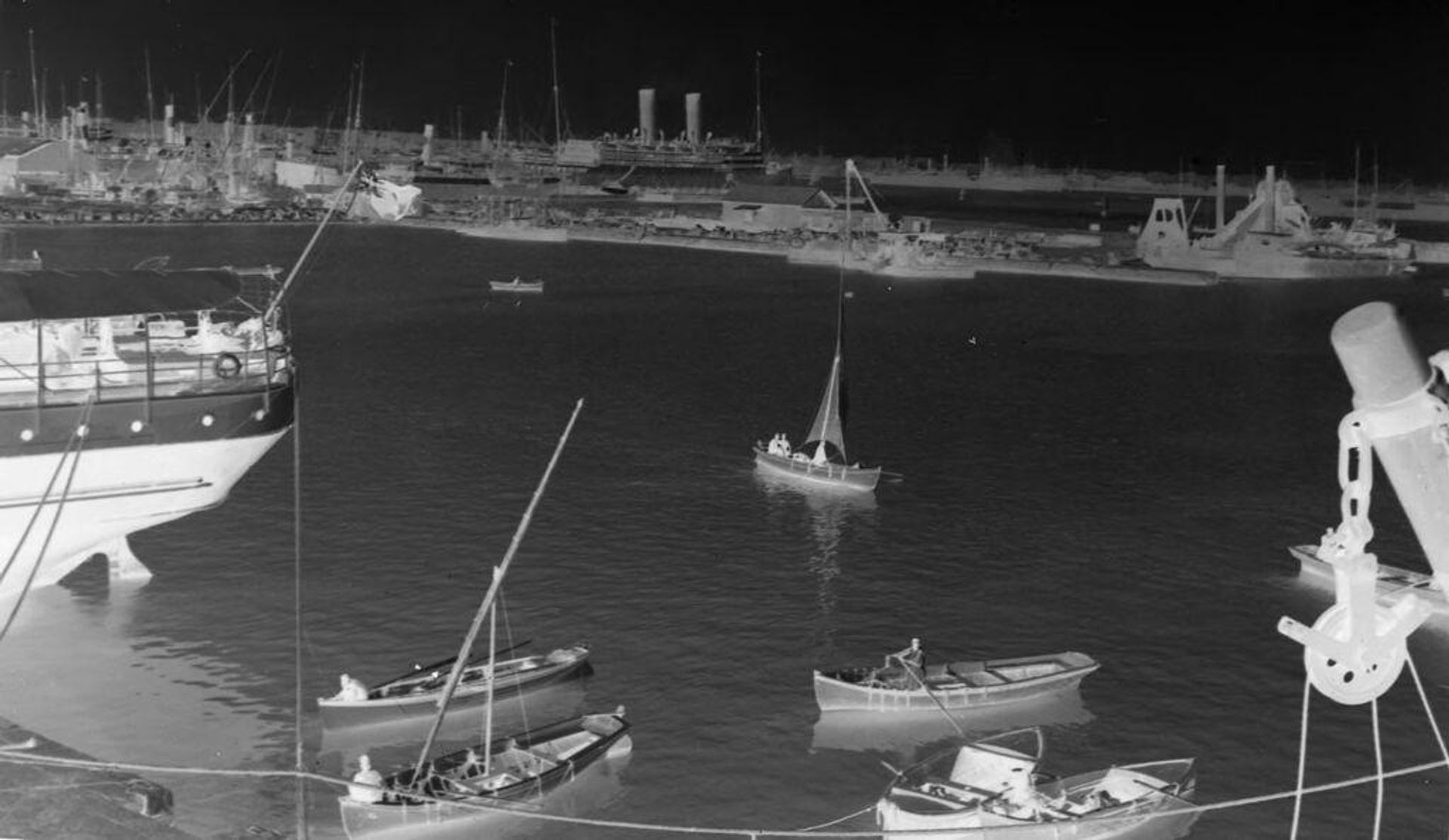 [View of Mediterranean harbor] by Jenny Lilienfeld