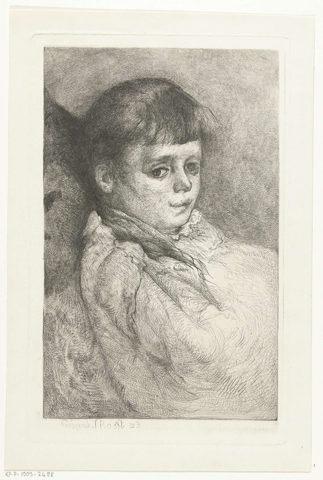 Portret van Eleonora Bos met poes by Gerard Jan Bos