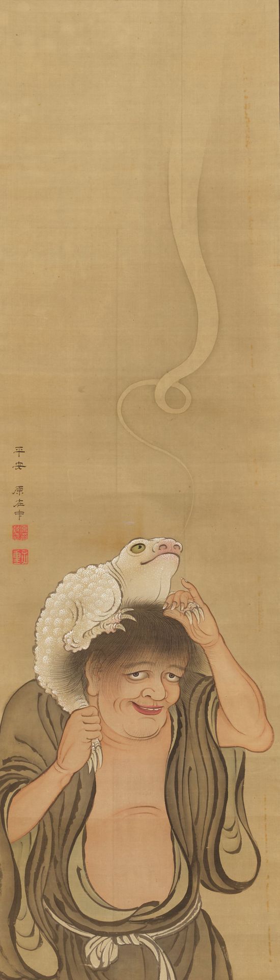 Chinese Immortals [one of a pair] by Hara Zaichū 原在中