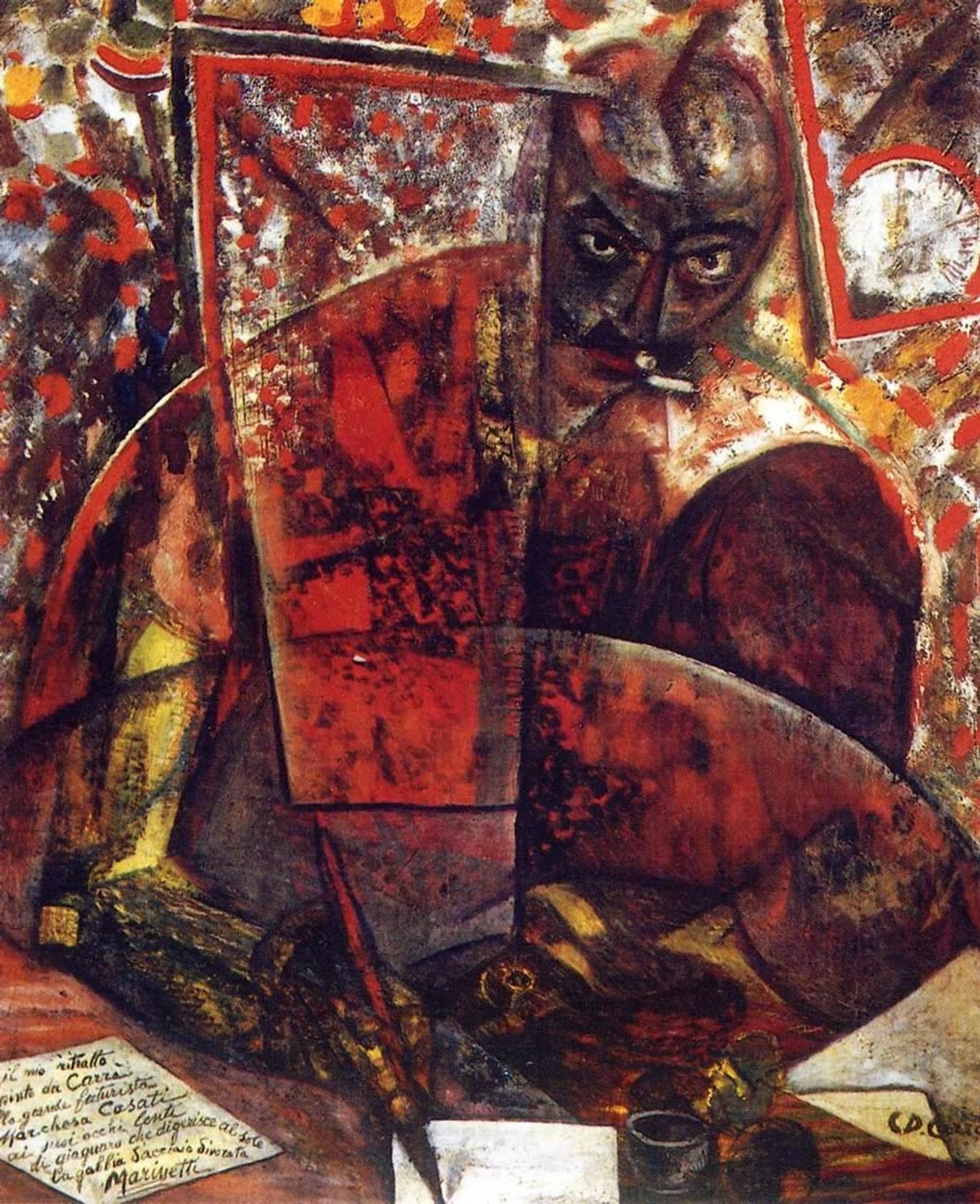 Portrait Of Marinetti by Carlo Carra