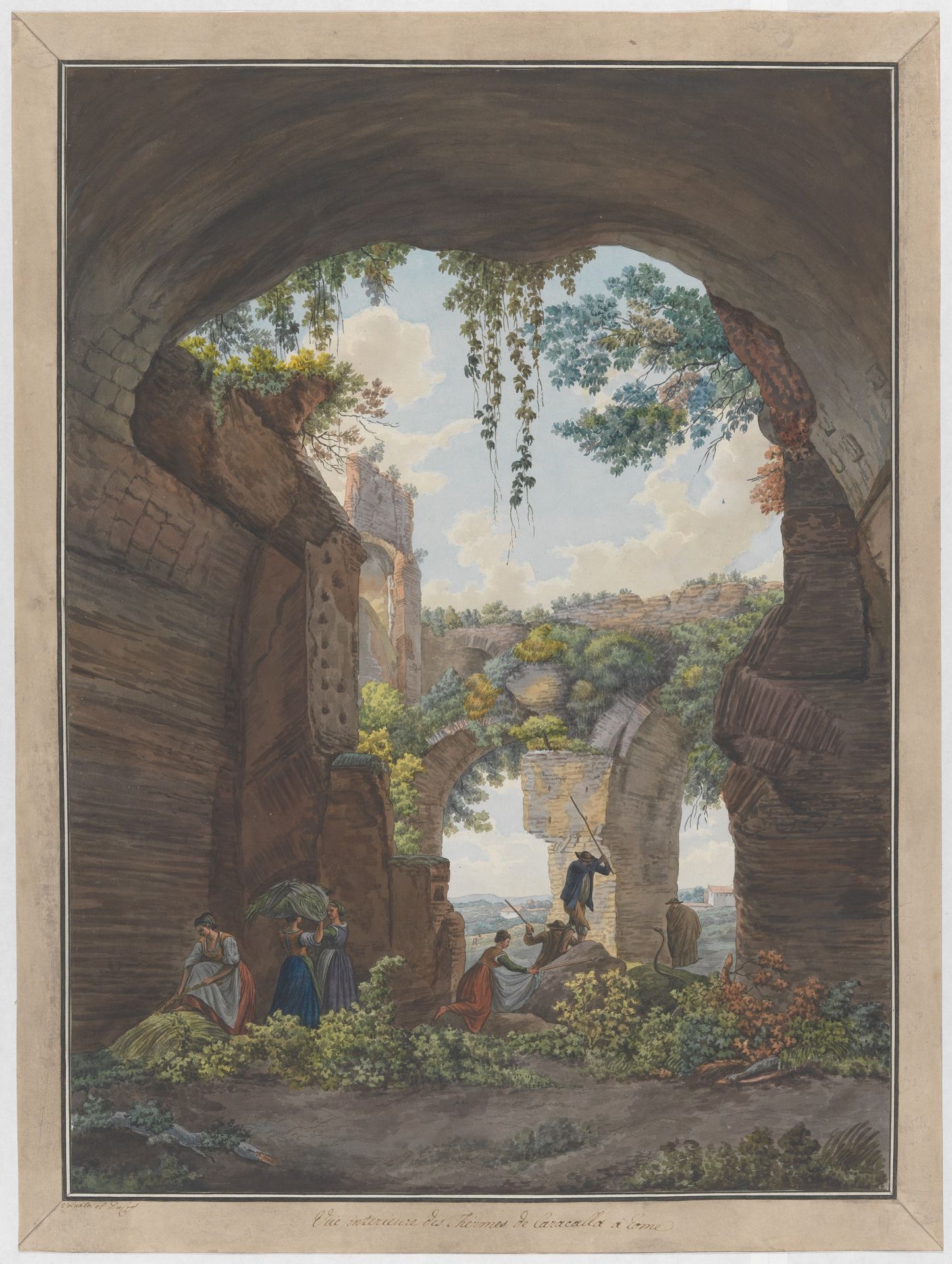 Interior of the Baths at Caracalla by Giovanni Volpato
