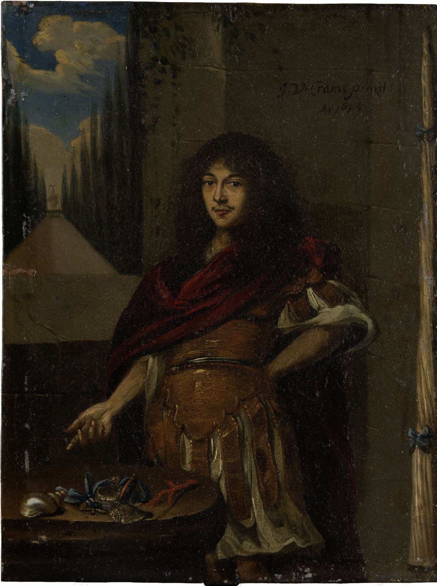 Portrait of a Man in Antique Style Armour by Johann Valentin Grambs