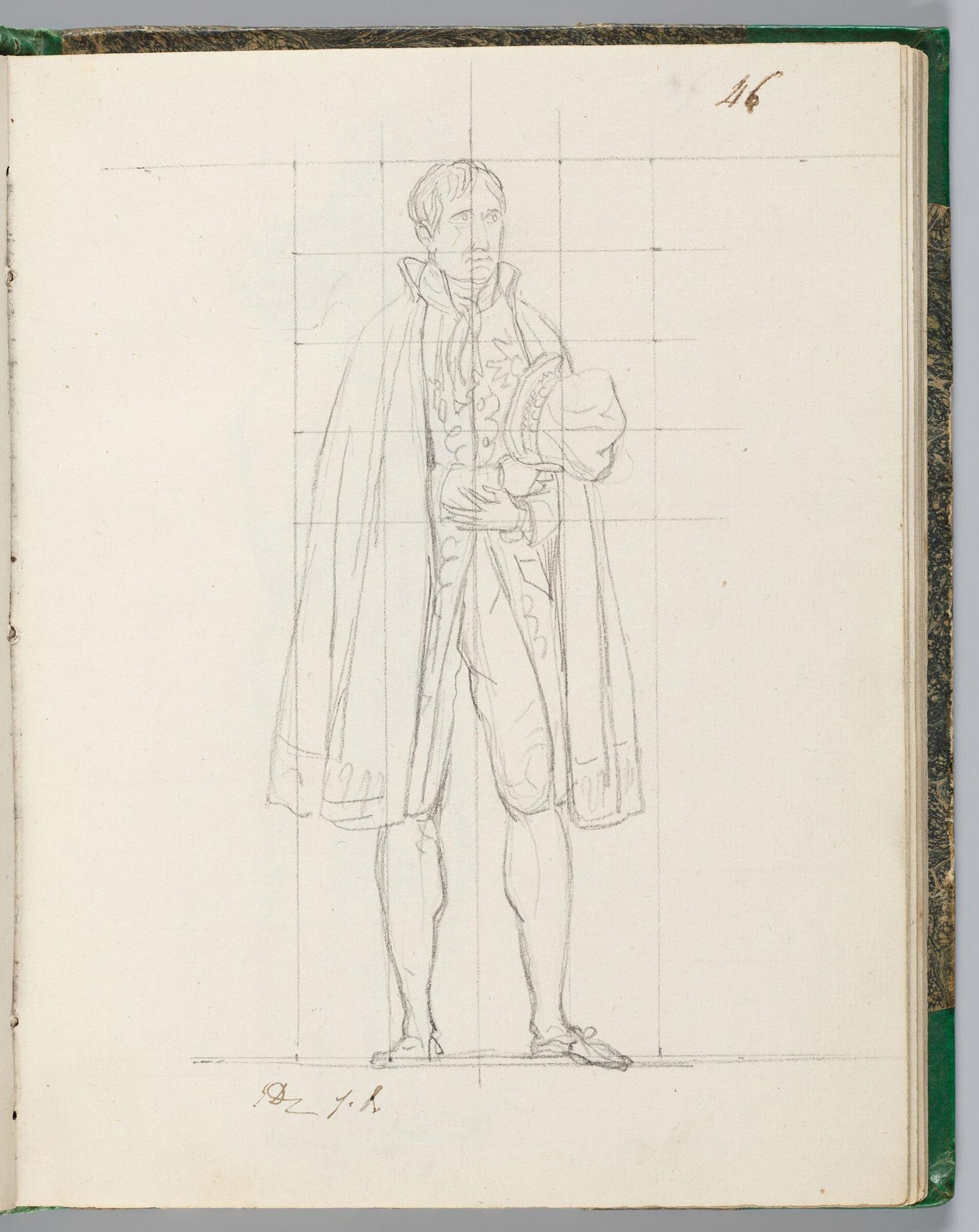Chamberlain Holding His Hat; verso: Faint Sketch of MarÃ©chal Lefebvre by Jacques-Louis David