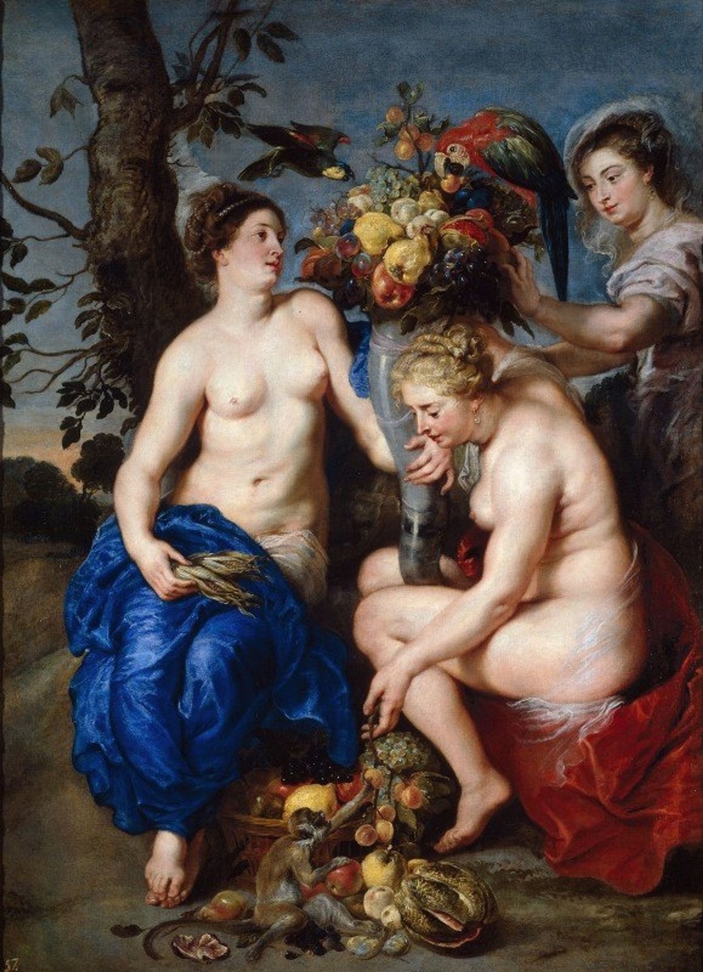 Ceres With Two Nymphs by Peter Paul Rubens