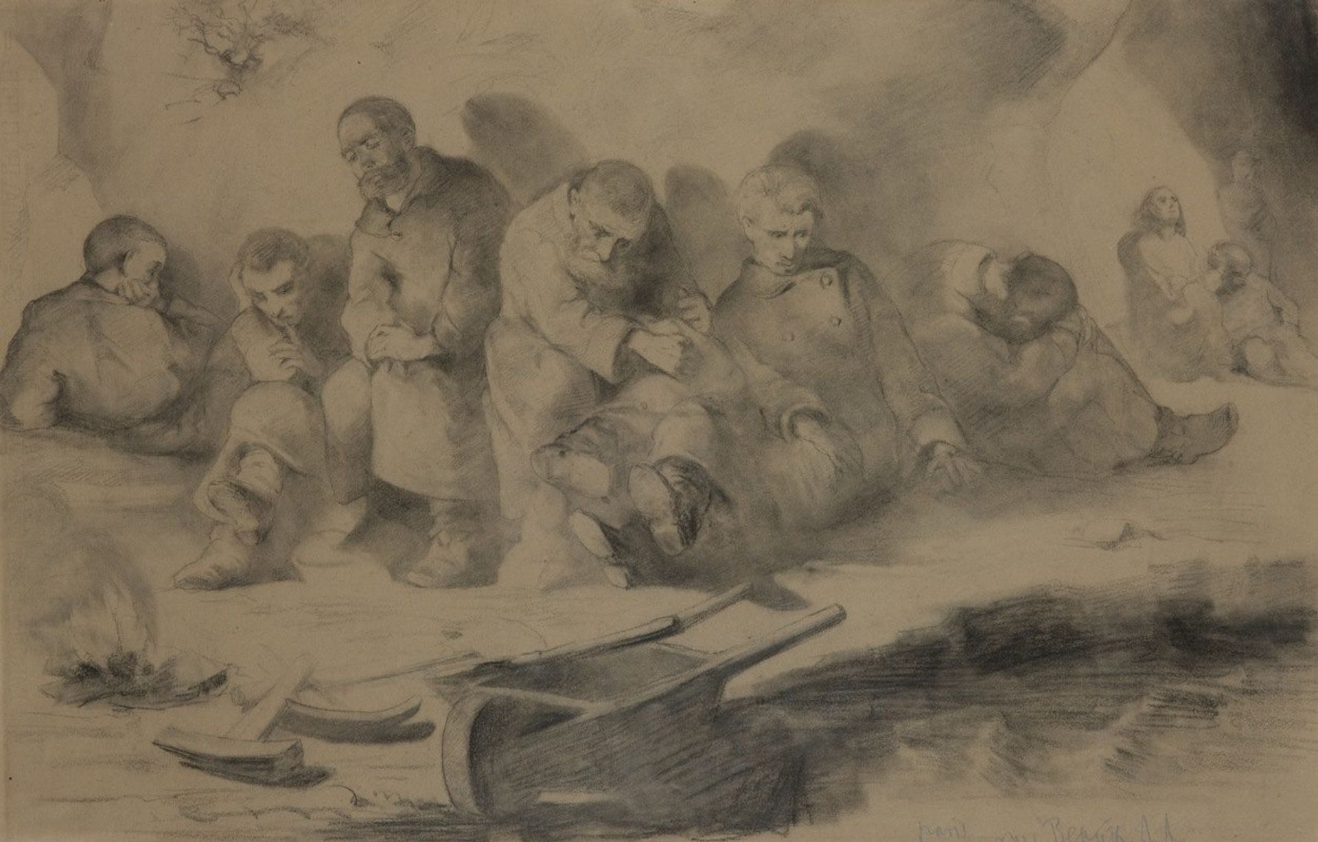 Study for the painting ‘Sunday in the mine’ by Jacek Malczewski