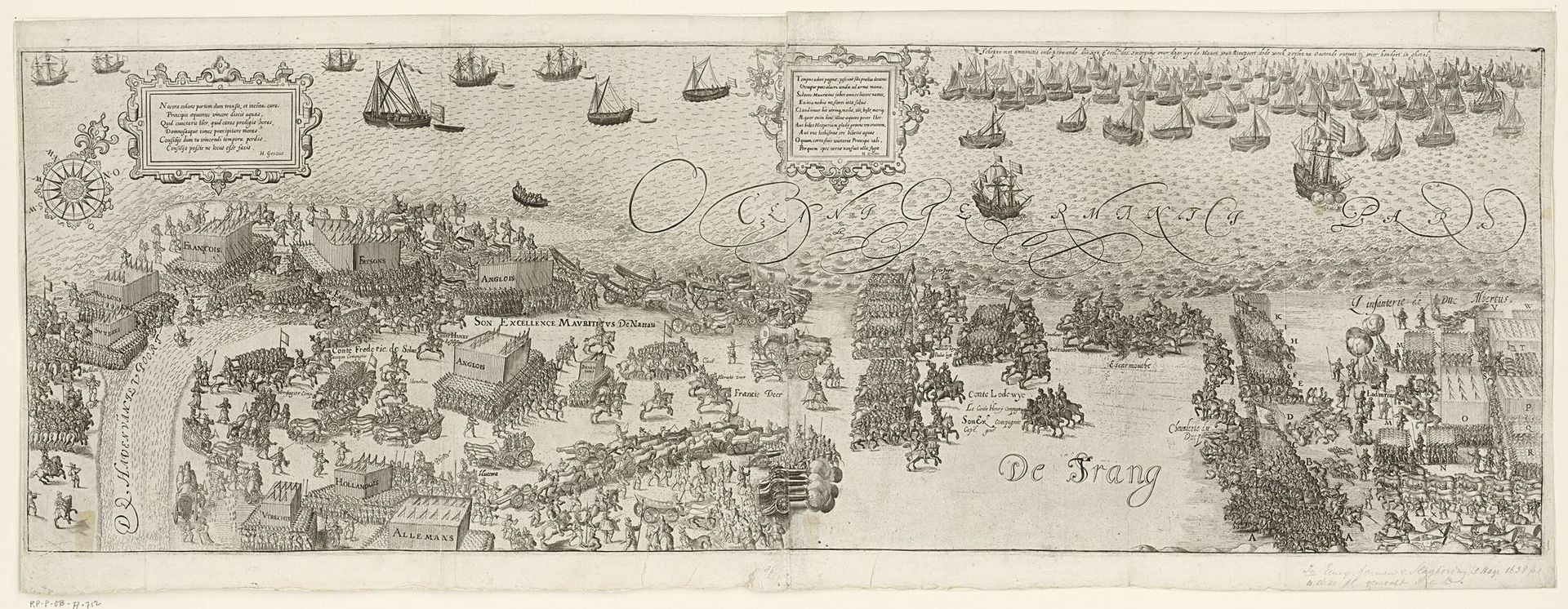 Het Staatse leger steekt de haven bij Nieuwpoort over, 1600 by Floris Balthasarsz van Berckenrode