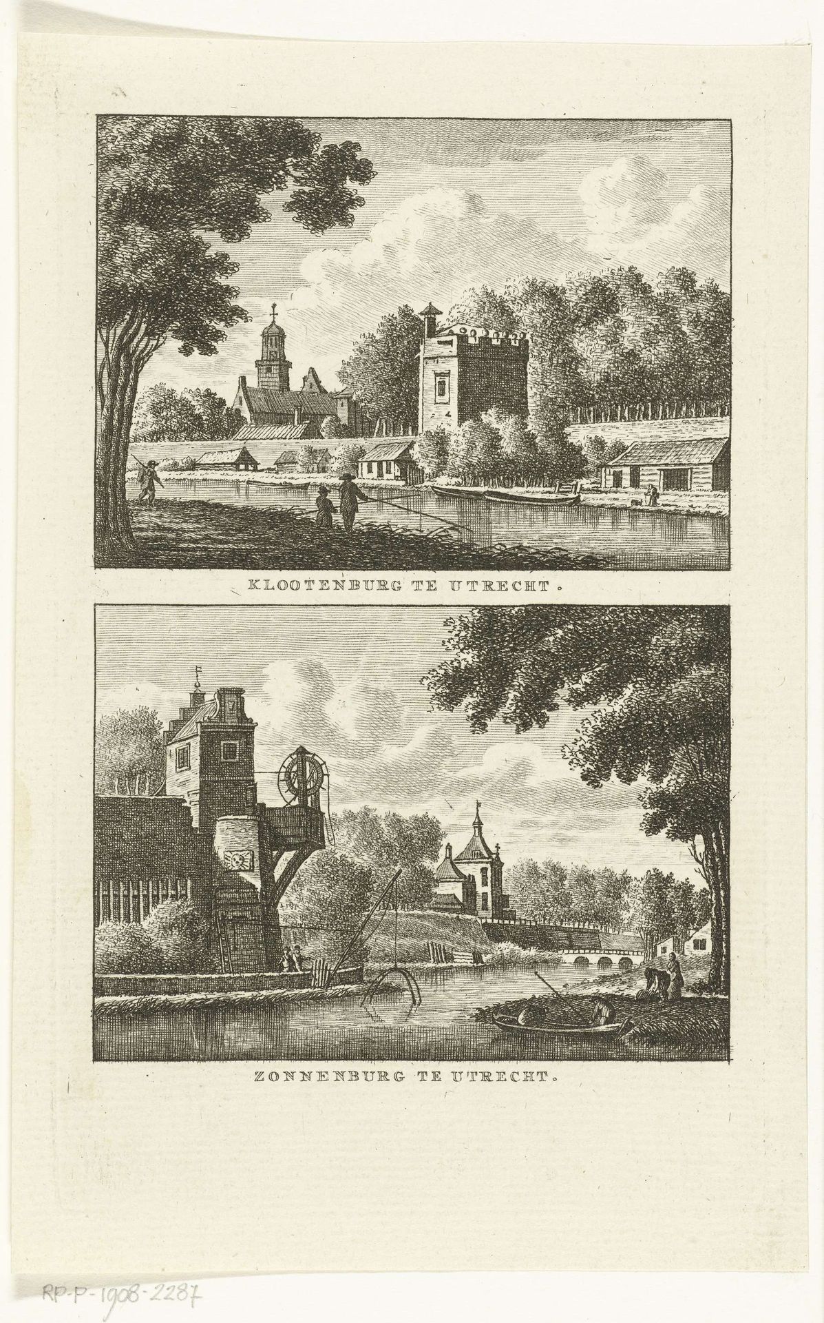 Twee gezichten te Utrecht op de bolwerken Klootenburg en Zonnenburg by Carel Frederik (I) Bendorp
