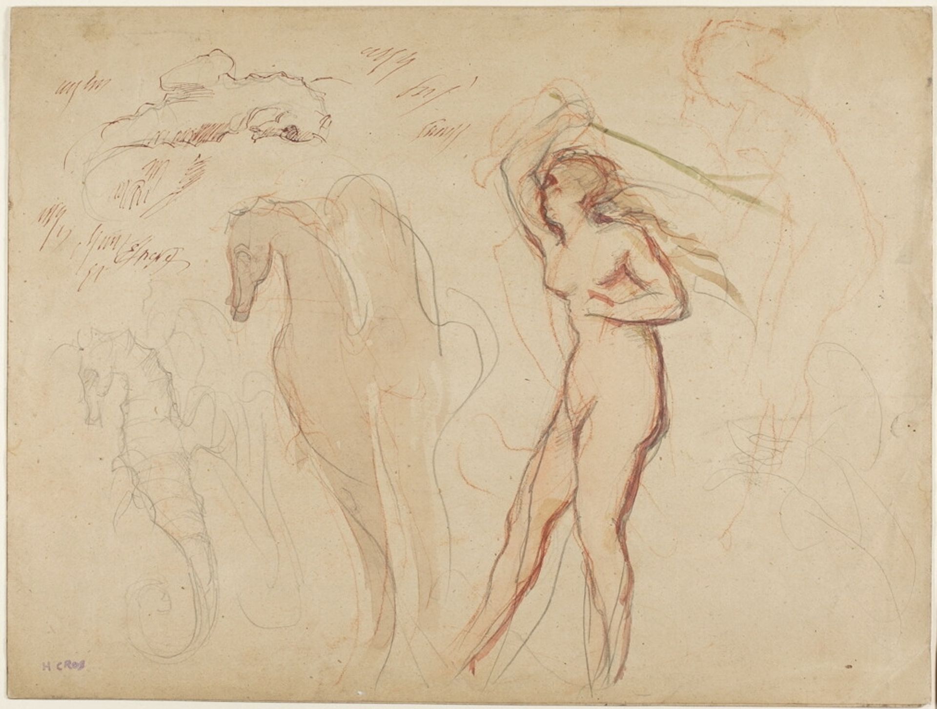Sheet of Studies by Henri Cros