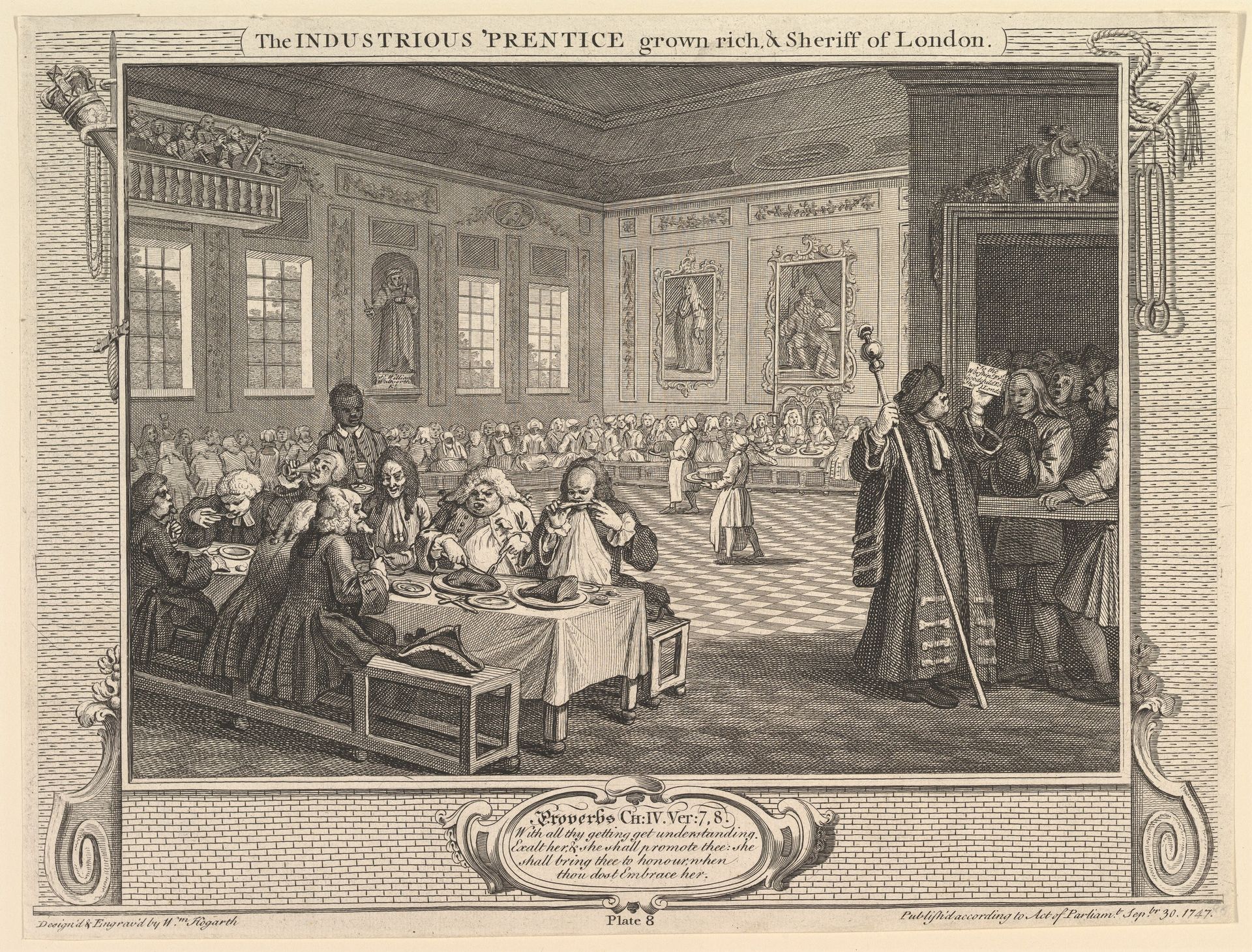 The Industrious 'Prentice Grown Rich and Sheriff of London: Industry and Idleness, plate 8 by William Hogarth