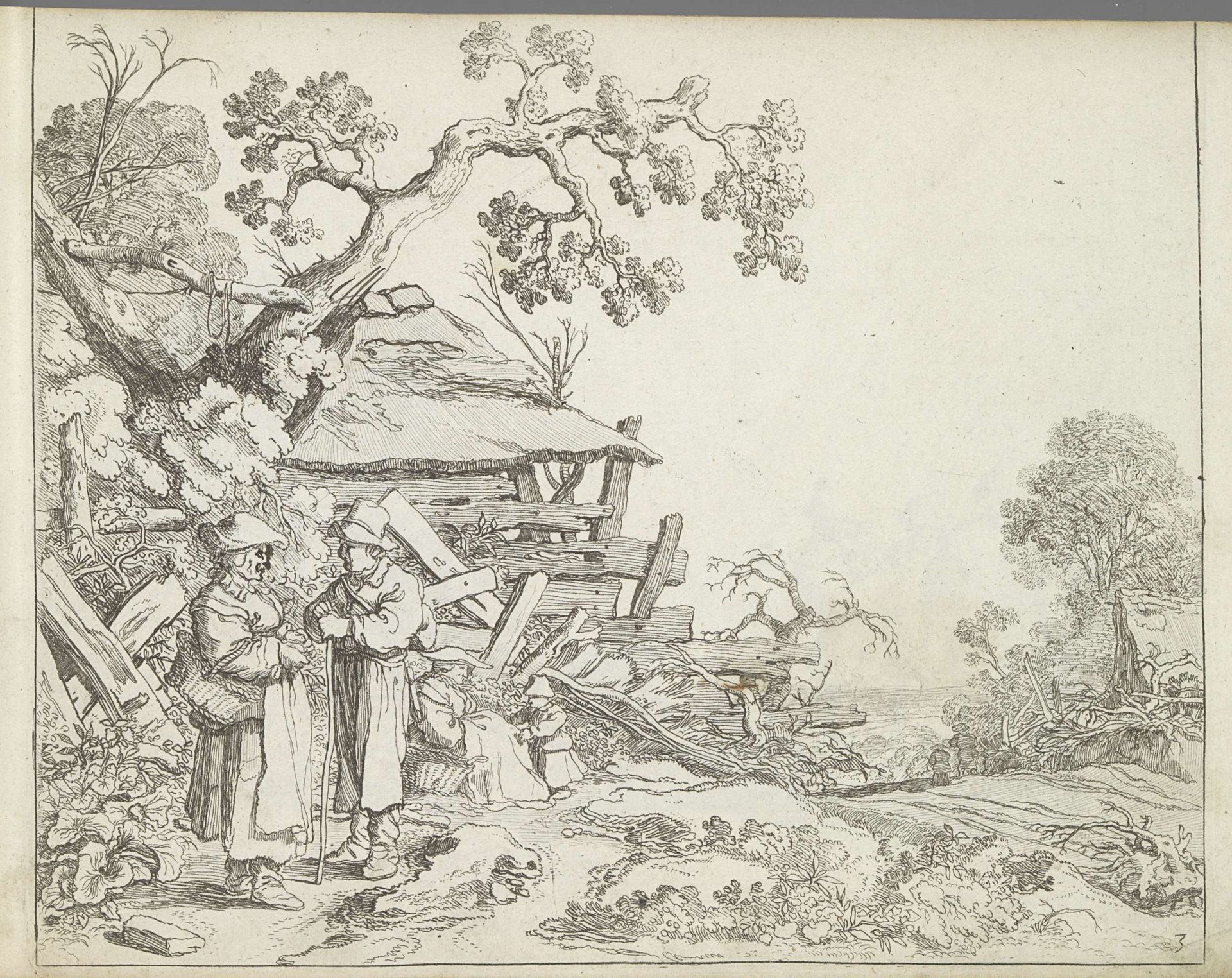 Landschap met een boer en boerin by Pieter de Molijn