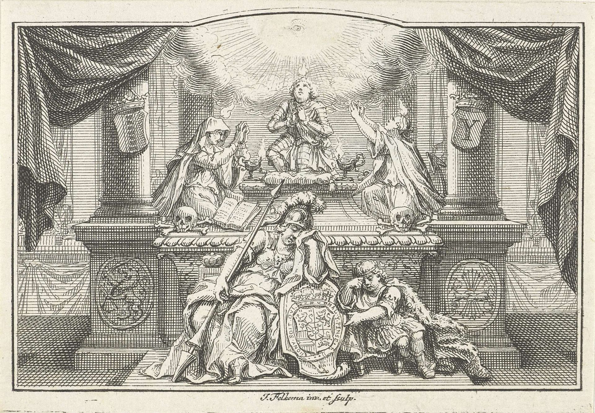 Allegorie op het overlijden van prins Willem IV, 1751 by Jacob Folkema