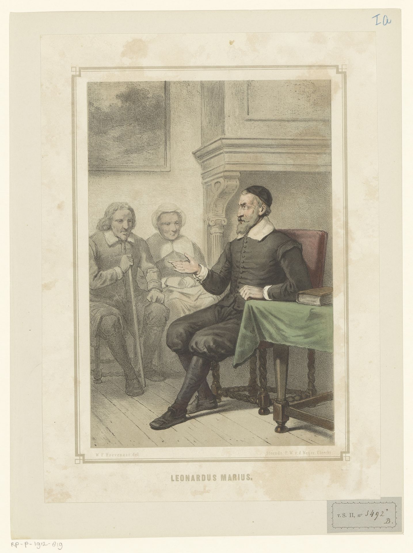 Leonardus Marius van der Goes spreekt een man en een vrouw toe by Willem Pieter Hoevenaar