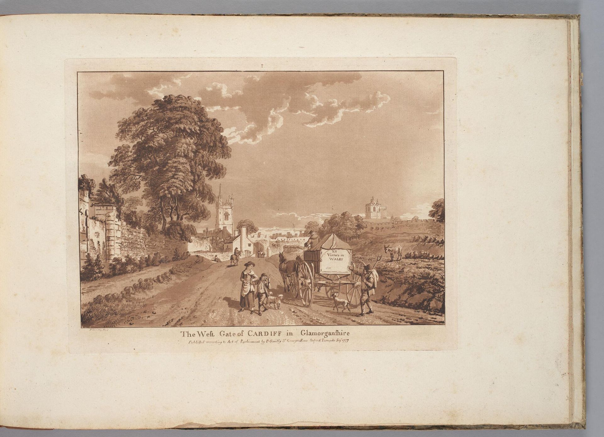The West Gate of Cardiff in Glamorgan Shire by Paul Sandby