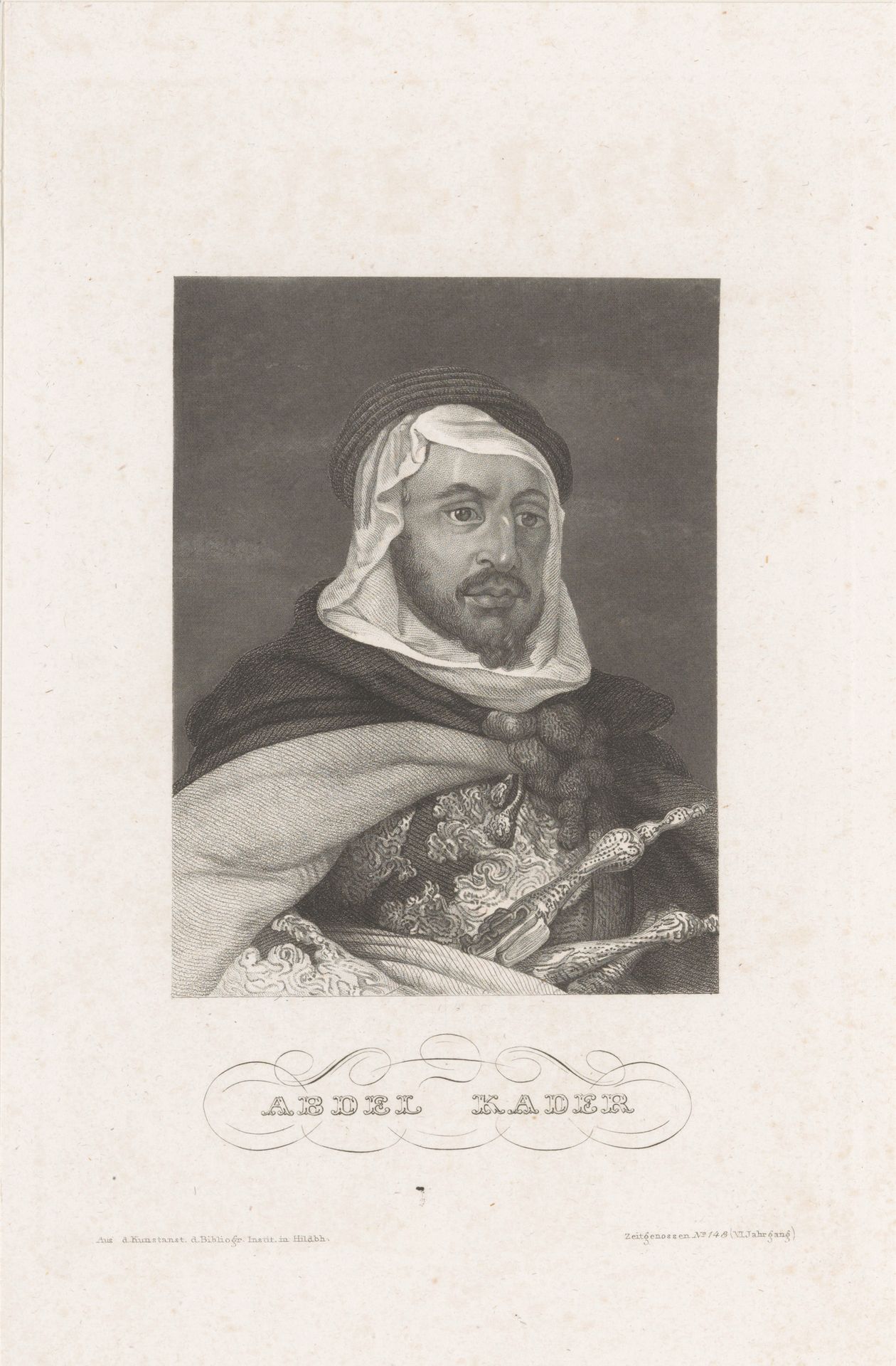 Portret van Abd el-Kader, bey van Mascara by Anonymous