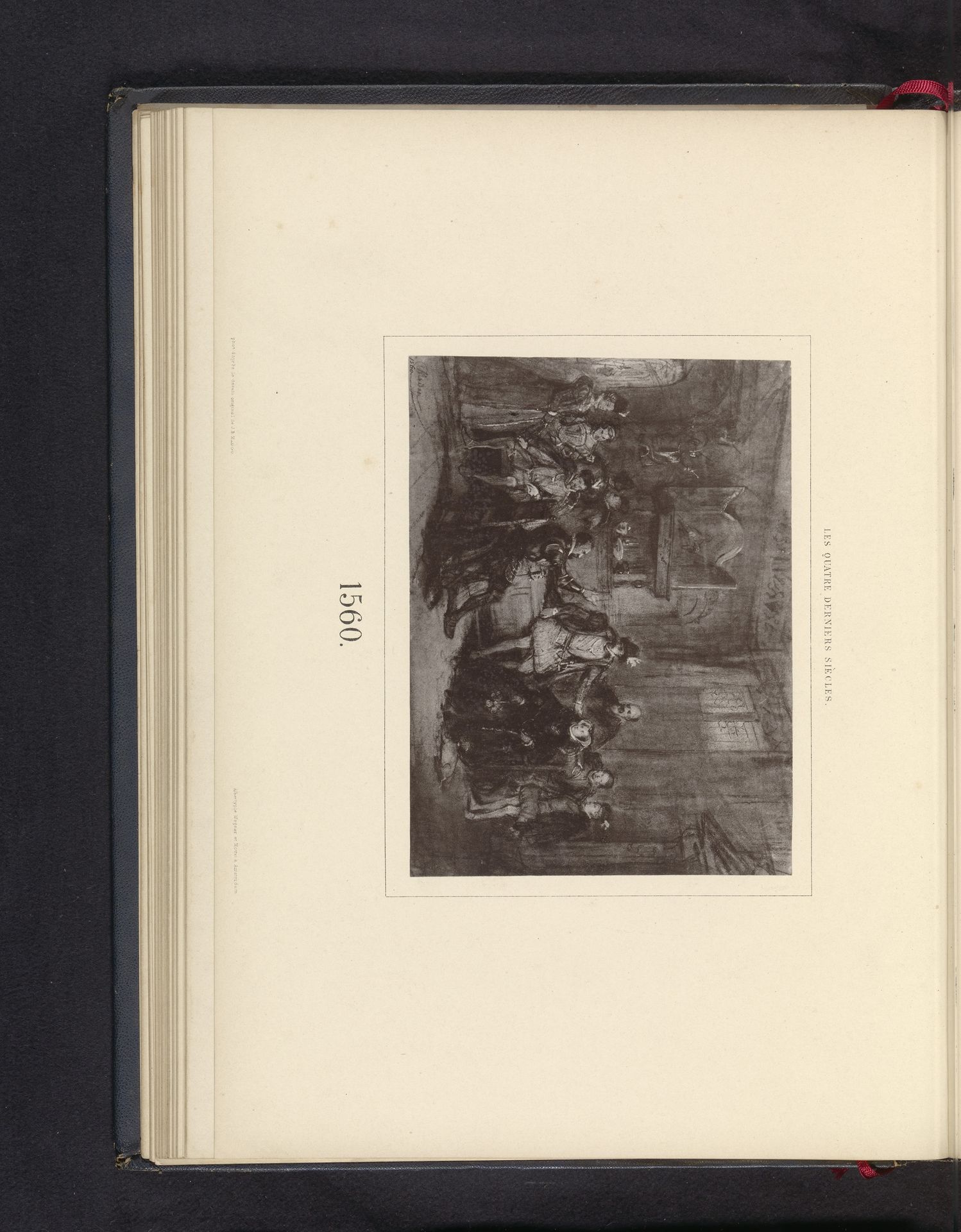 Fotoreproductie van een tekening, voorstellende edelen in een interieur by Anonymous