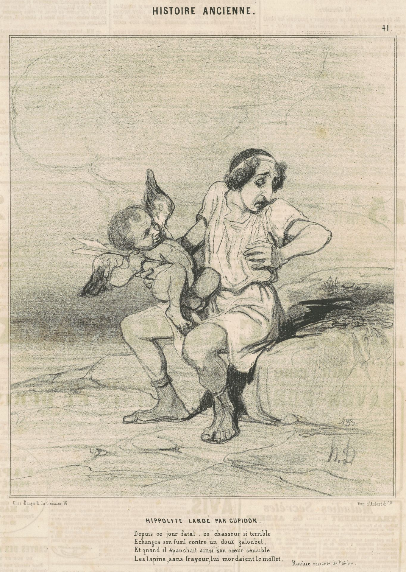 Hippolyte lardé par Cupidon by Honoré Daumier