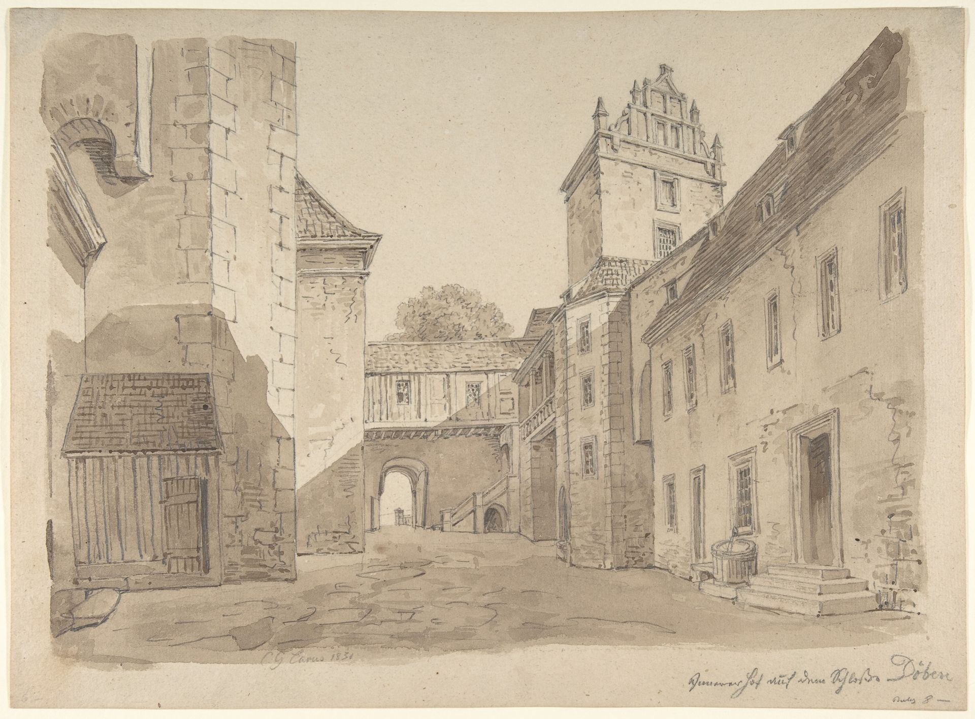 View of the Courtyard of the Castle at Döben by Carl Gustav Carus