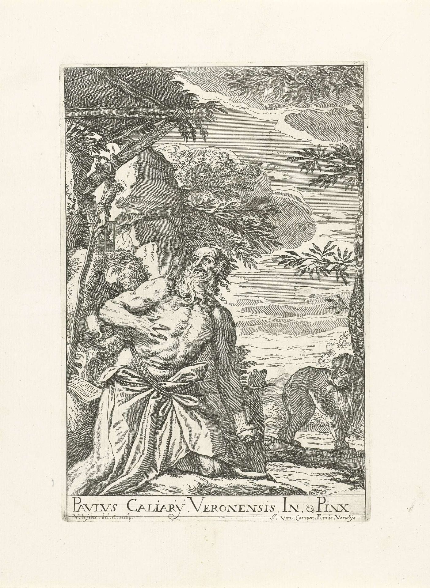 H. Hieronymus in de wildernis by Valentin Lefebvre