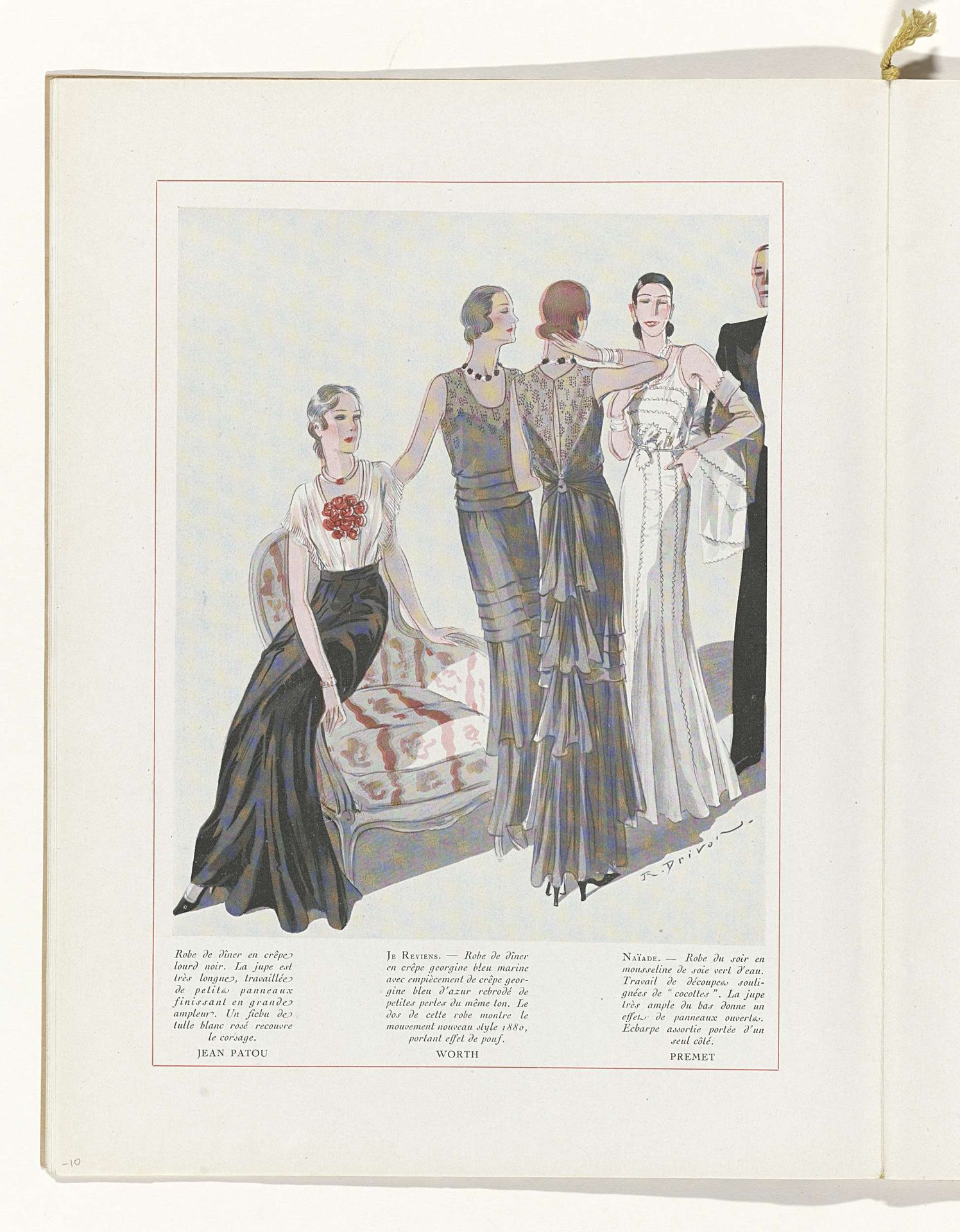 Art - Goût - Beauté, Feuillets de l' élégance féminine, Novembre 1931, No. 135, 12e Année, p. 10 by R. Drivon