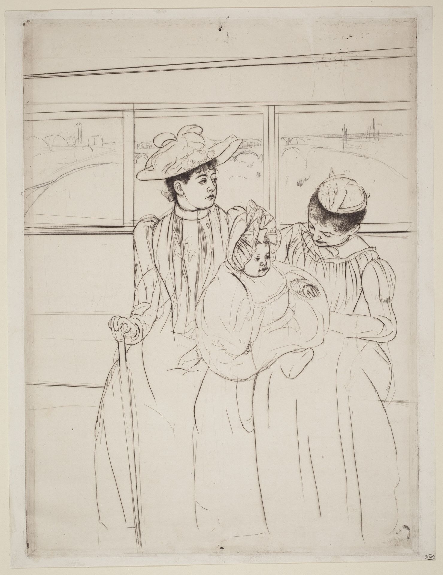 In the Omnibus by Mary Cassatt
