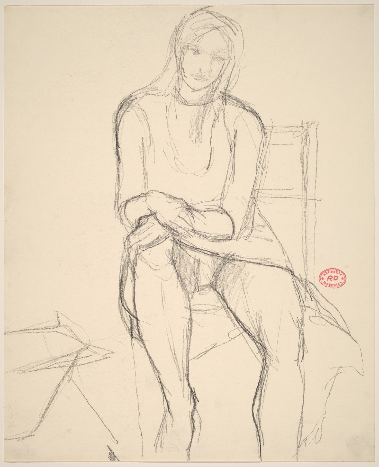 Untitled [seated woman in a dress] by Richard Diebenkorn