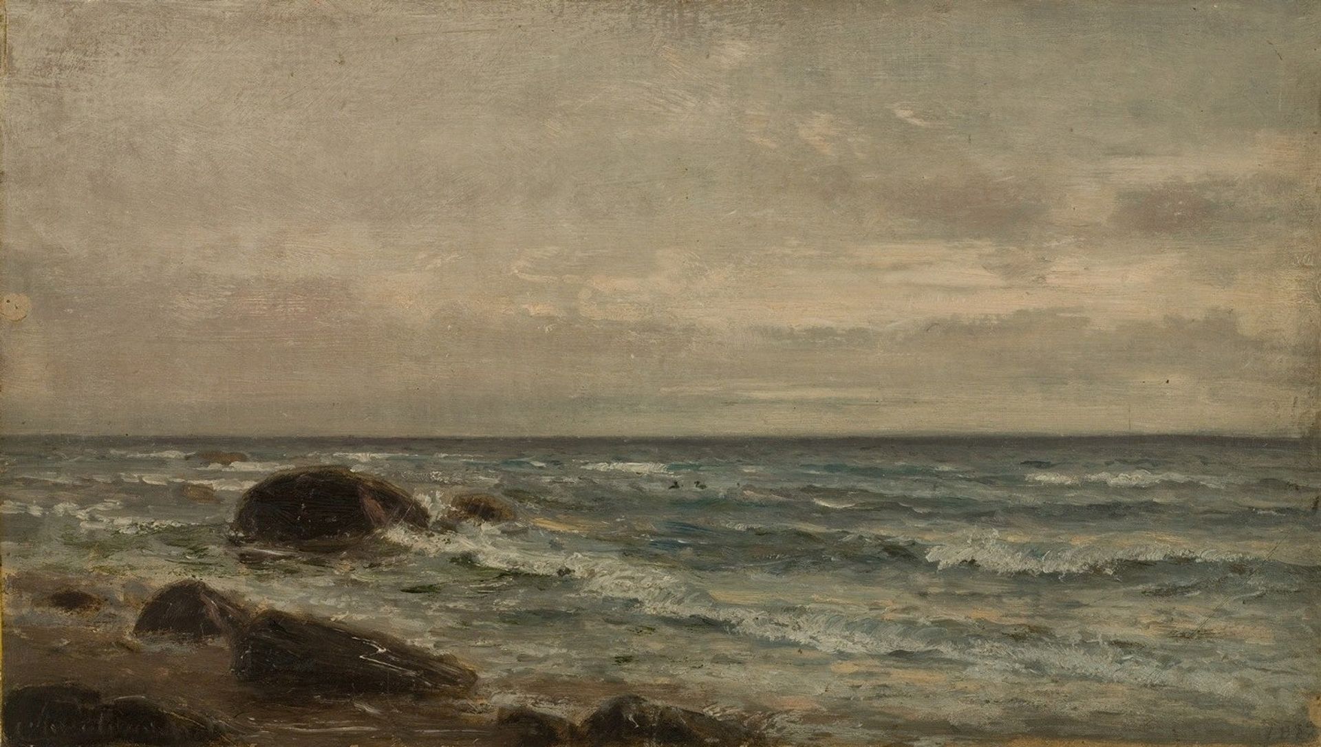 Strandparti, Jæren by Amaldus Nielsen
