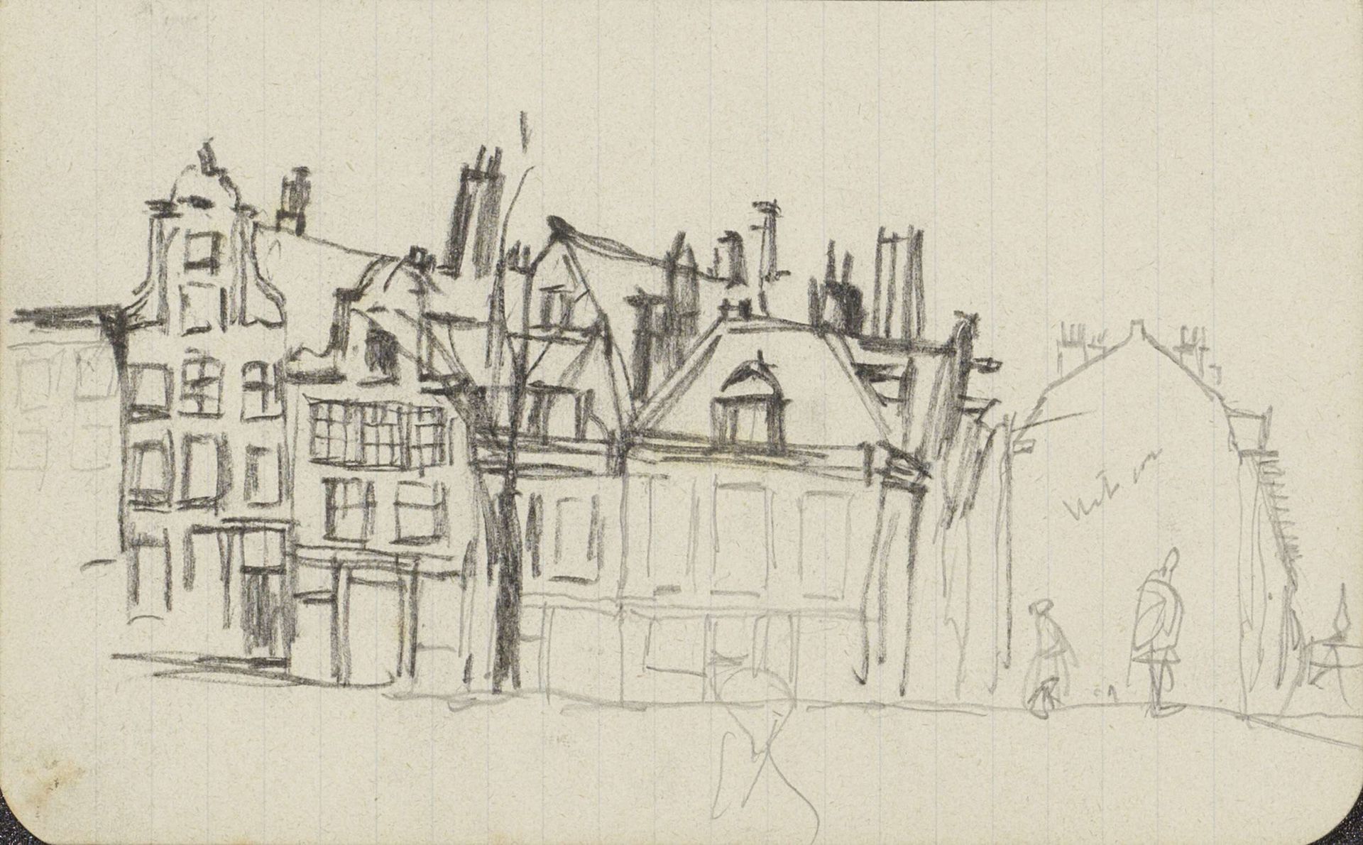 Stadsgezicht met figuren, mogelijk in Amsterdam by George Hendrik Breitner