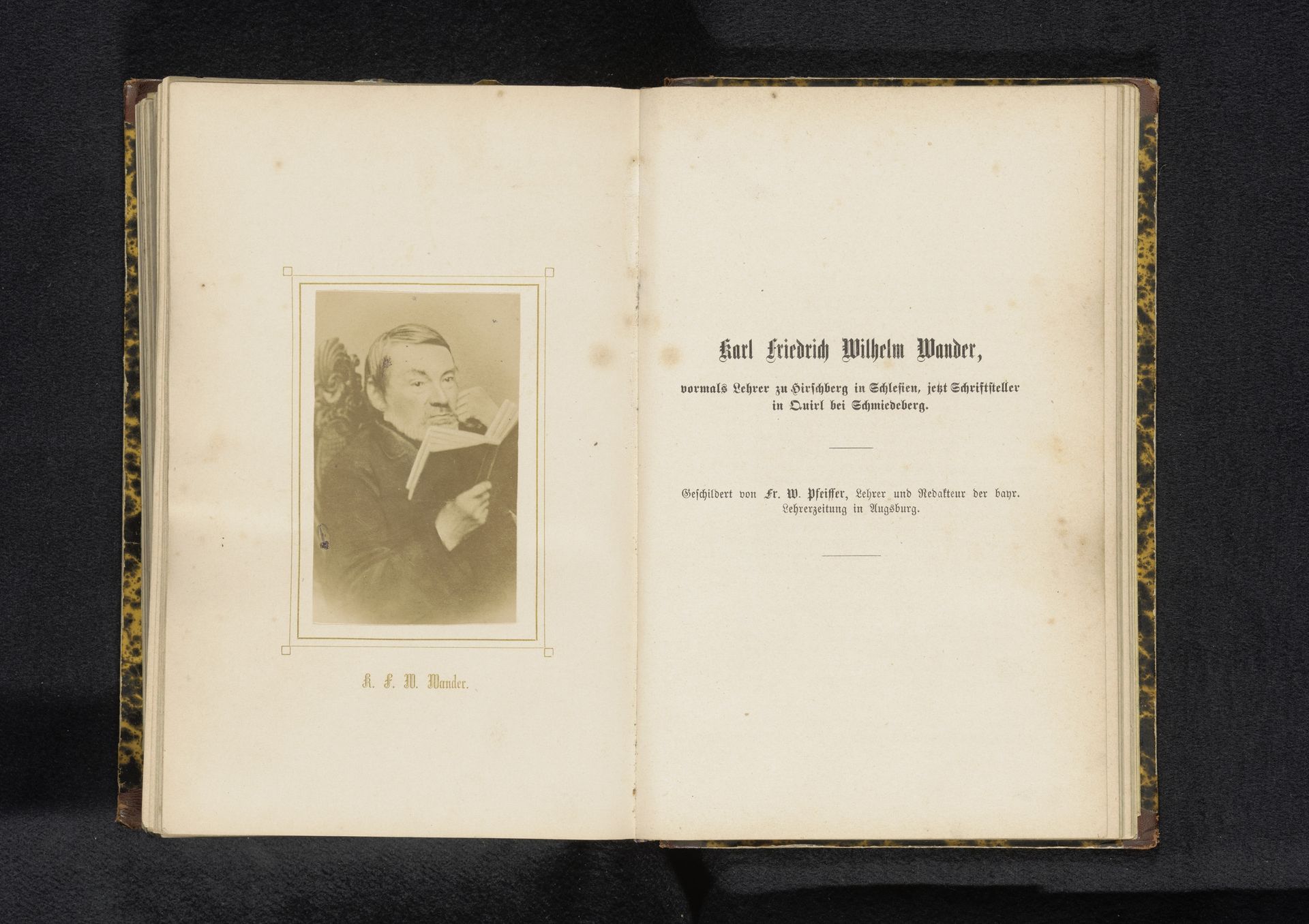Portret van Karl Friedrich Wilhelm Wander met een boek by Anonymous