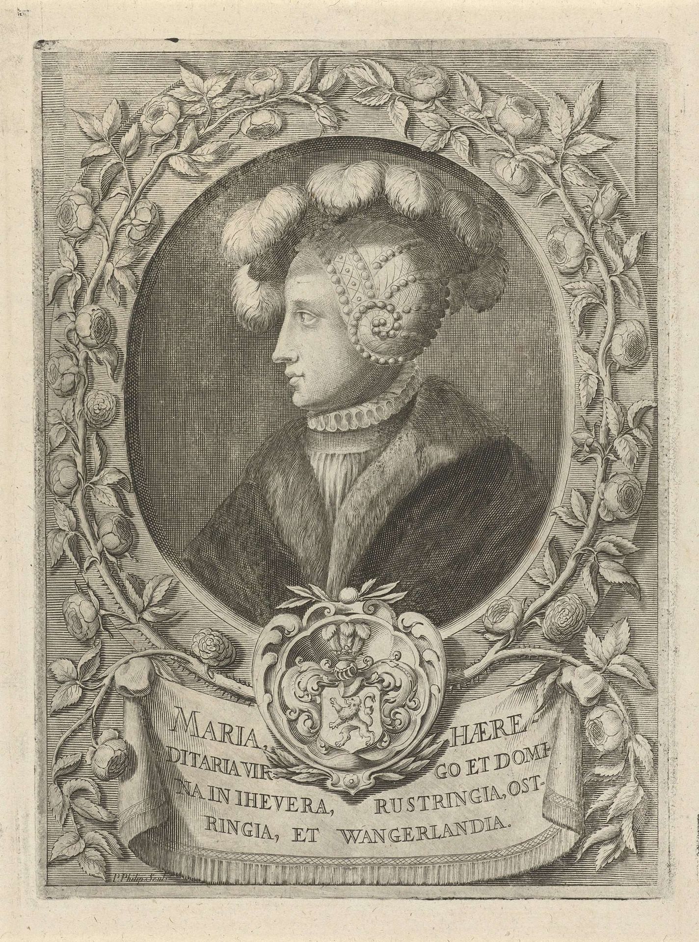 Portret van Maria von Jever by Pieter Philippe
