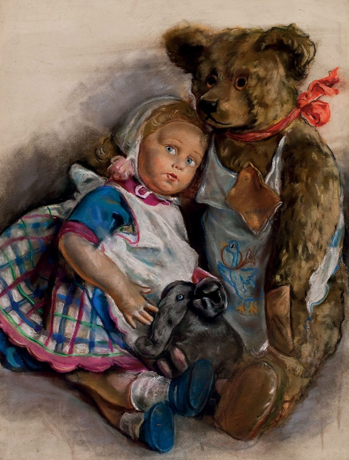 The Popoffs' doll, teddy bear and toy elephant by Zinaida Serebriakova