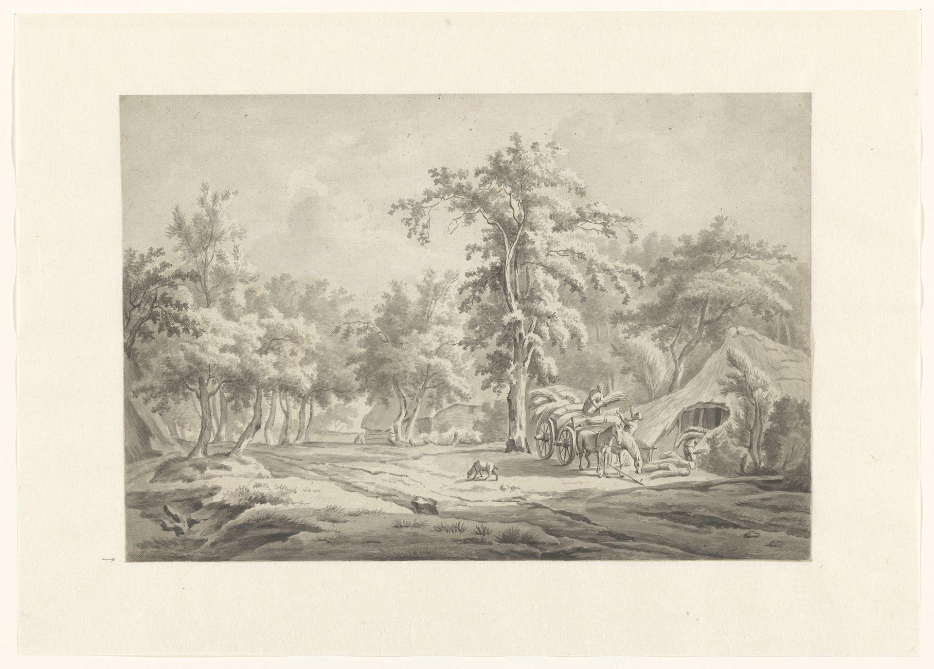 Landweg met boerenhoeven by Anonymous