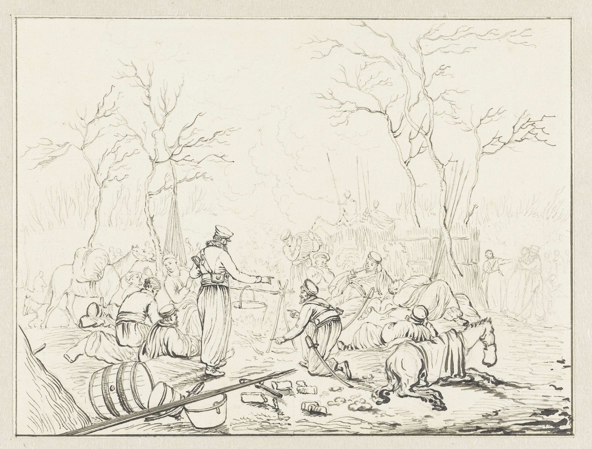 Legerkamp by Pieter Bartholomeusz. Barbiers