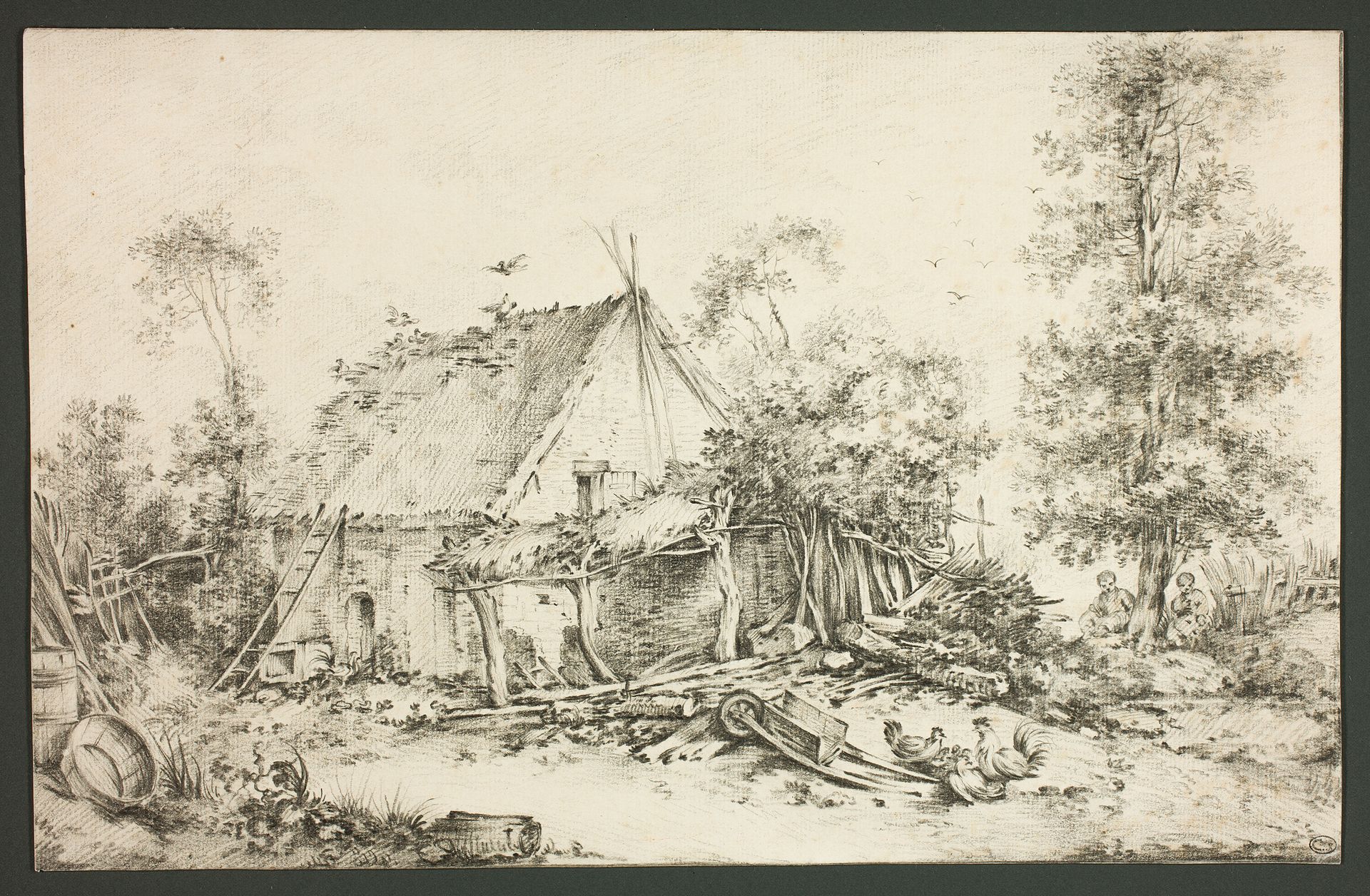 Farm Courtyard by Francois Boucher
