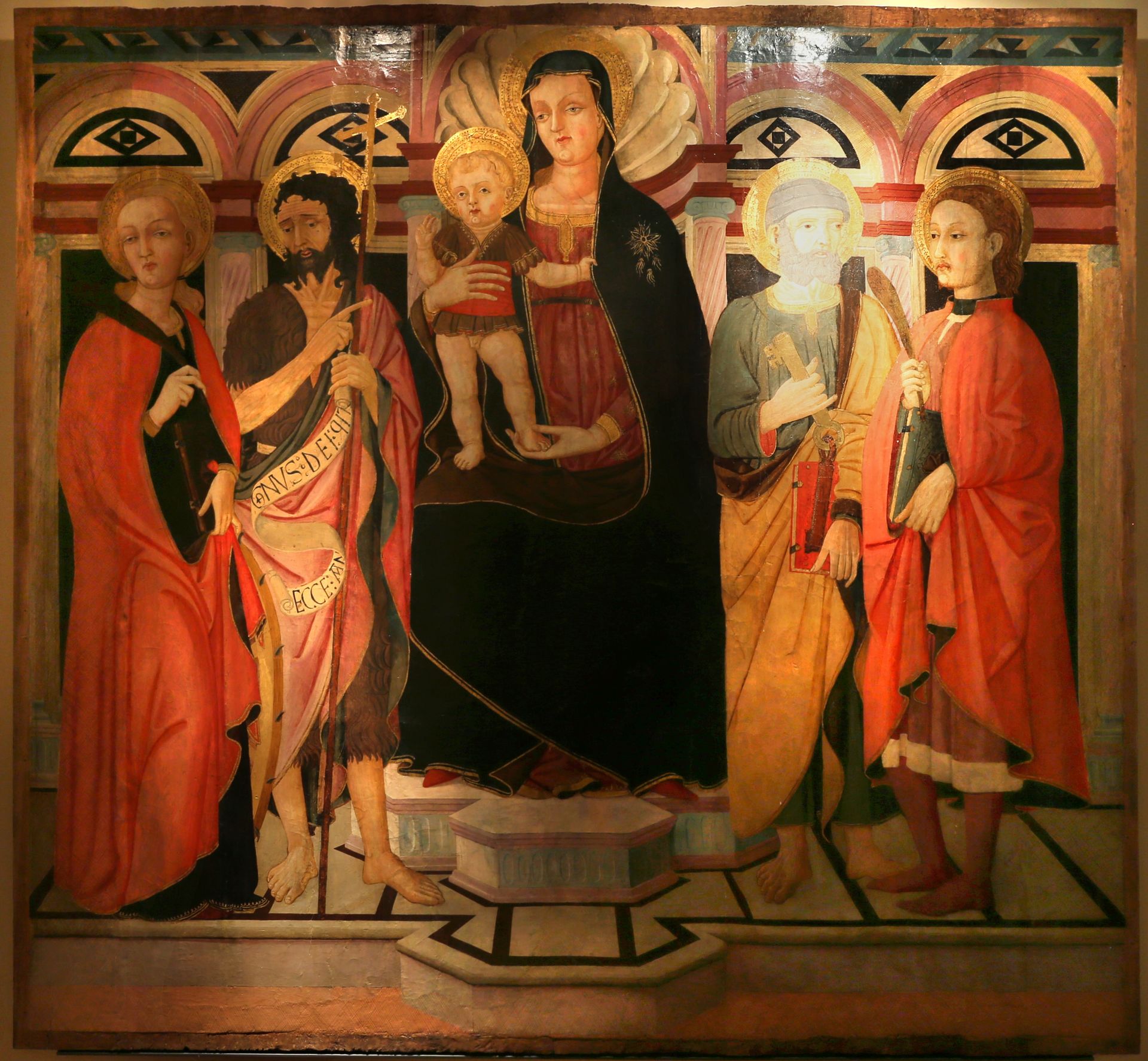 Madonna col bambino in trono e santi by Lo Scheggia