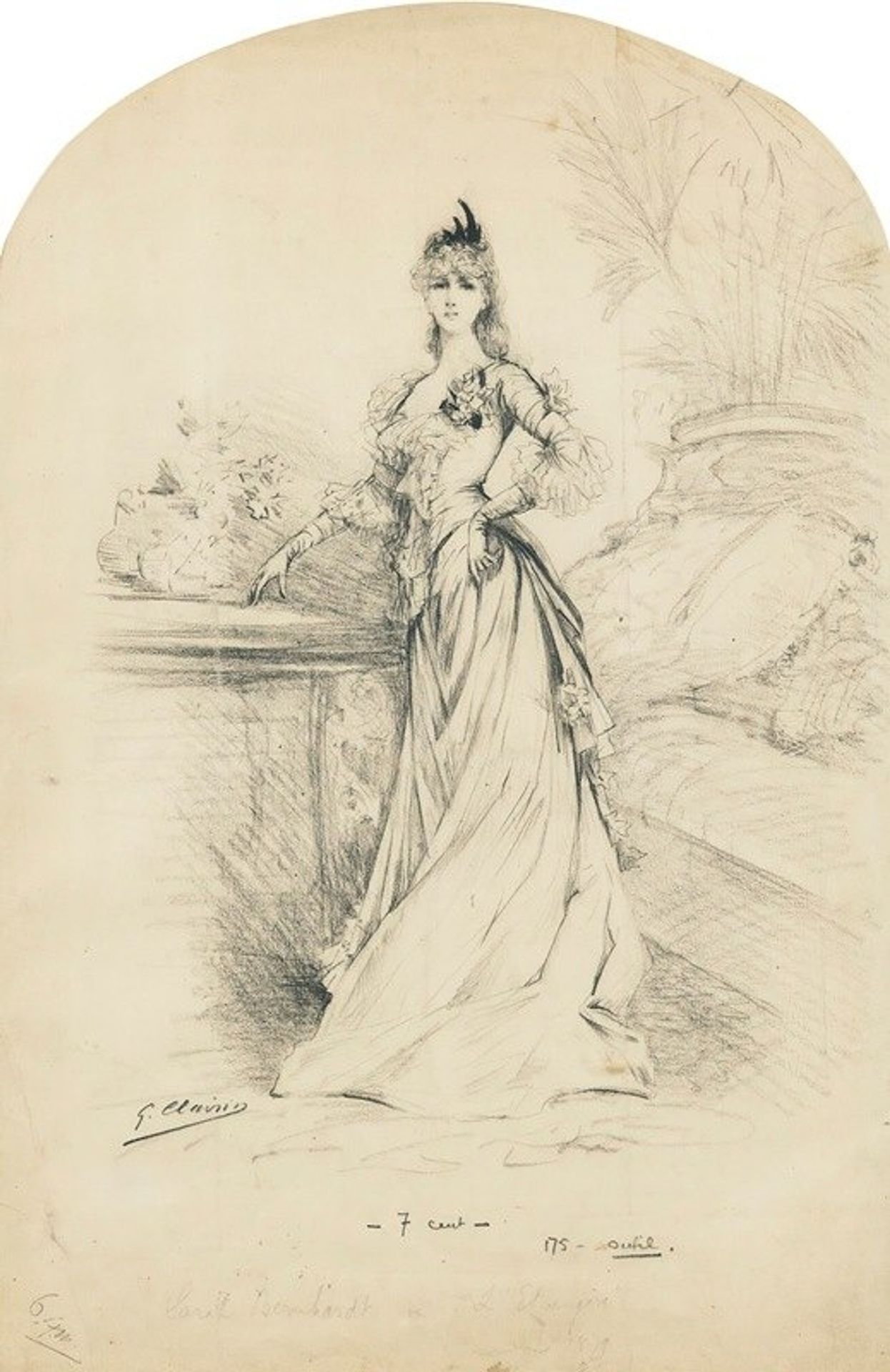 Sarah Bernhardt in l’Etrangère by Georges Jules Victor Clairin