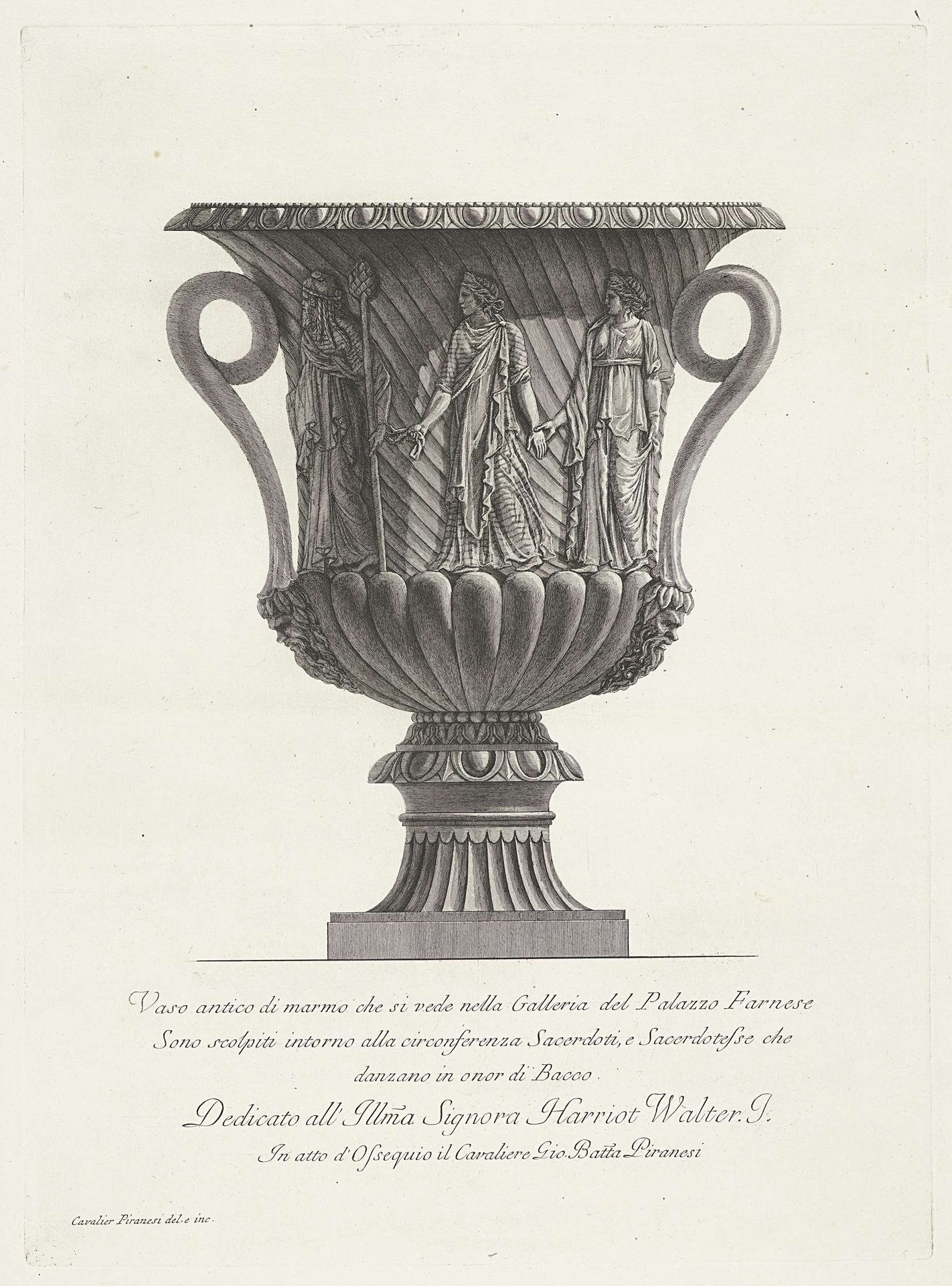 Vaas met bacchantische priesters en priesteressen by Giovanni Battista Piranesi