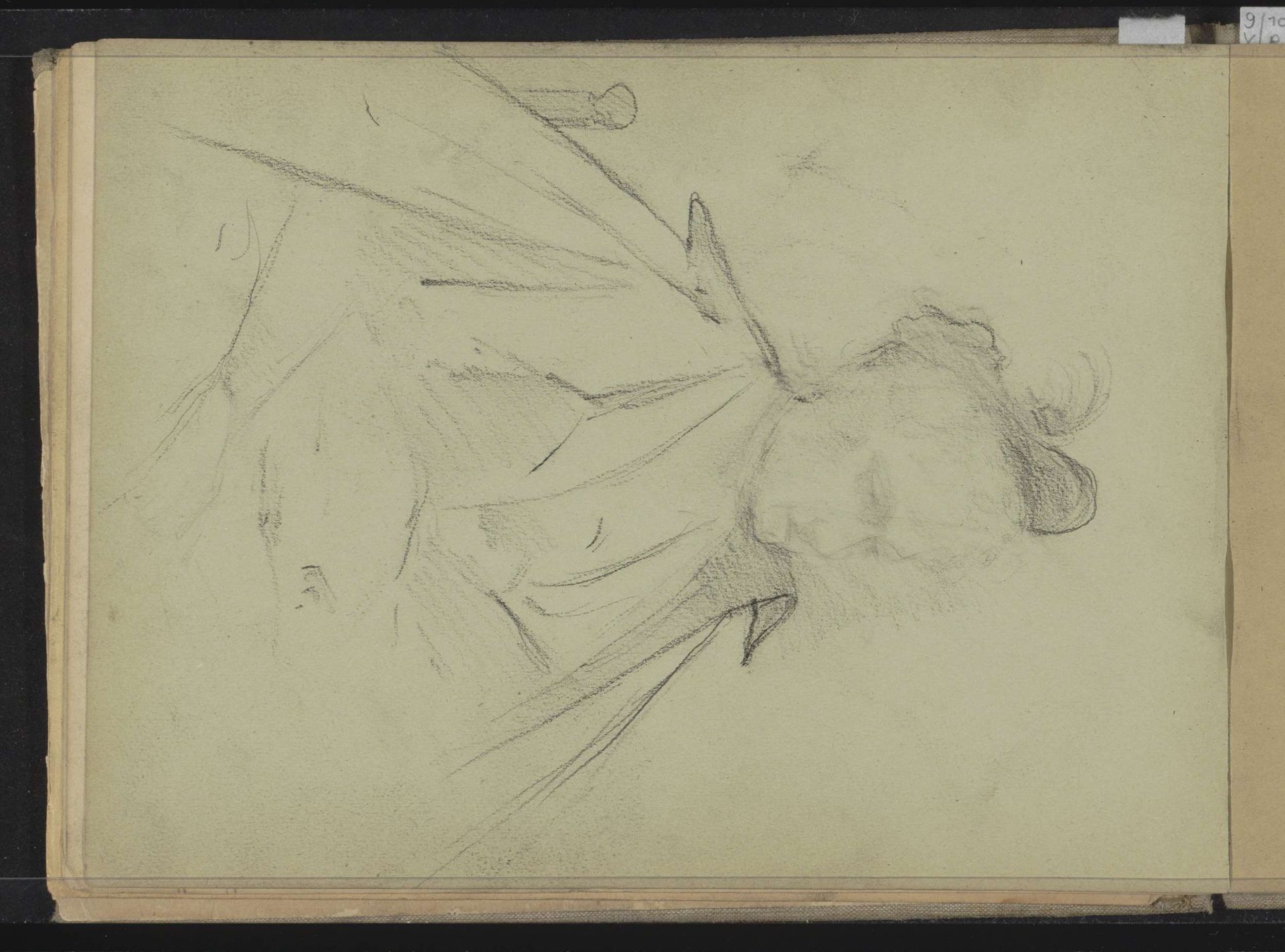 Zittende oudere vrouw met een mantel om de schouders by Johanna van de Kamer