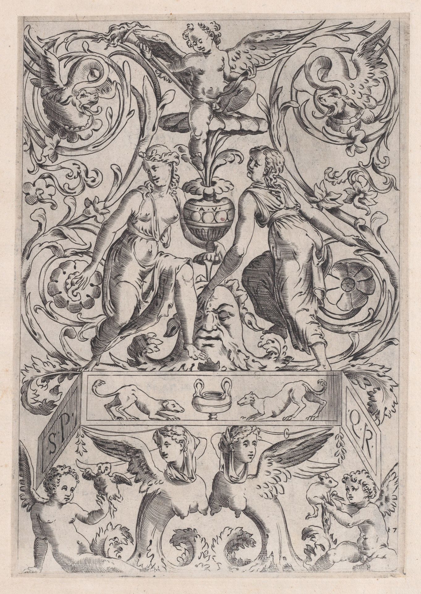 Ornamental Panel by Agostino Veneziano