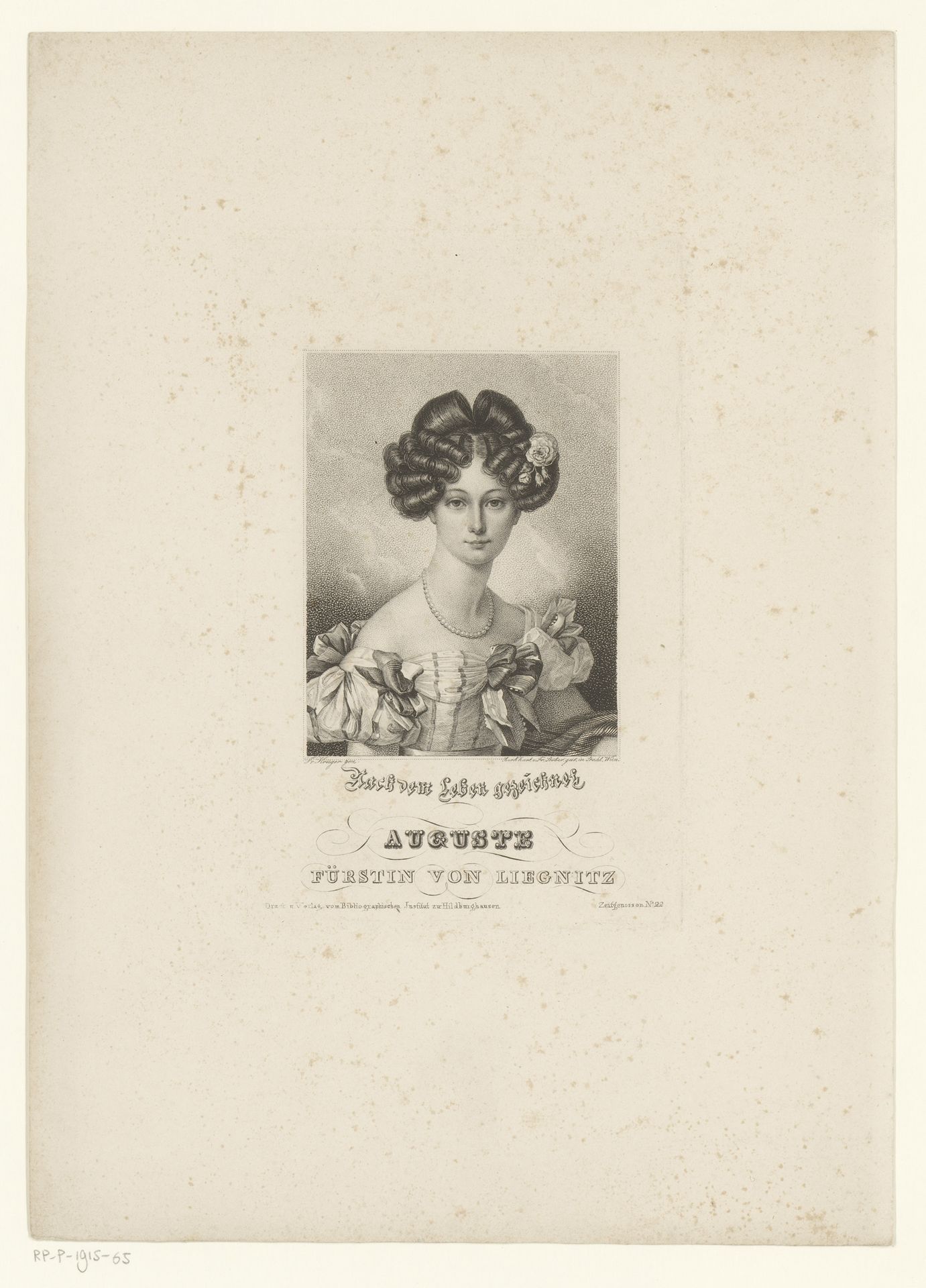 Portret van Auguste, Fürstin von Liegnitz by Franz Xaver Stöber