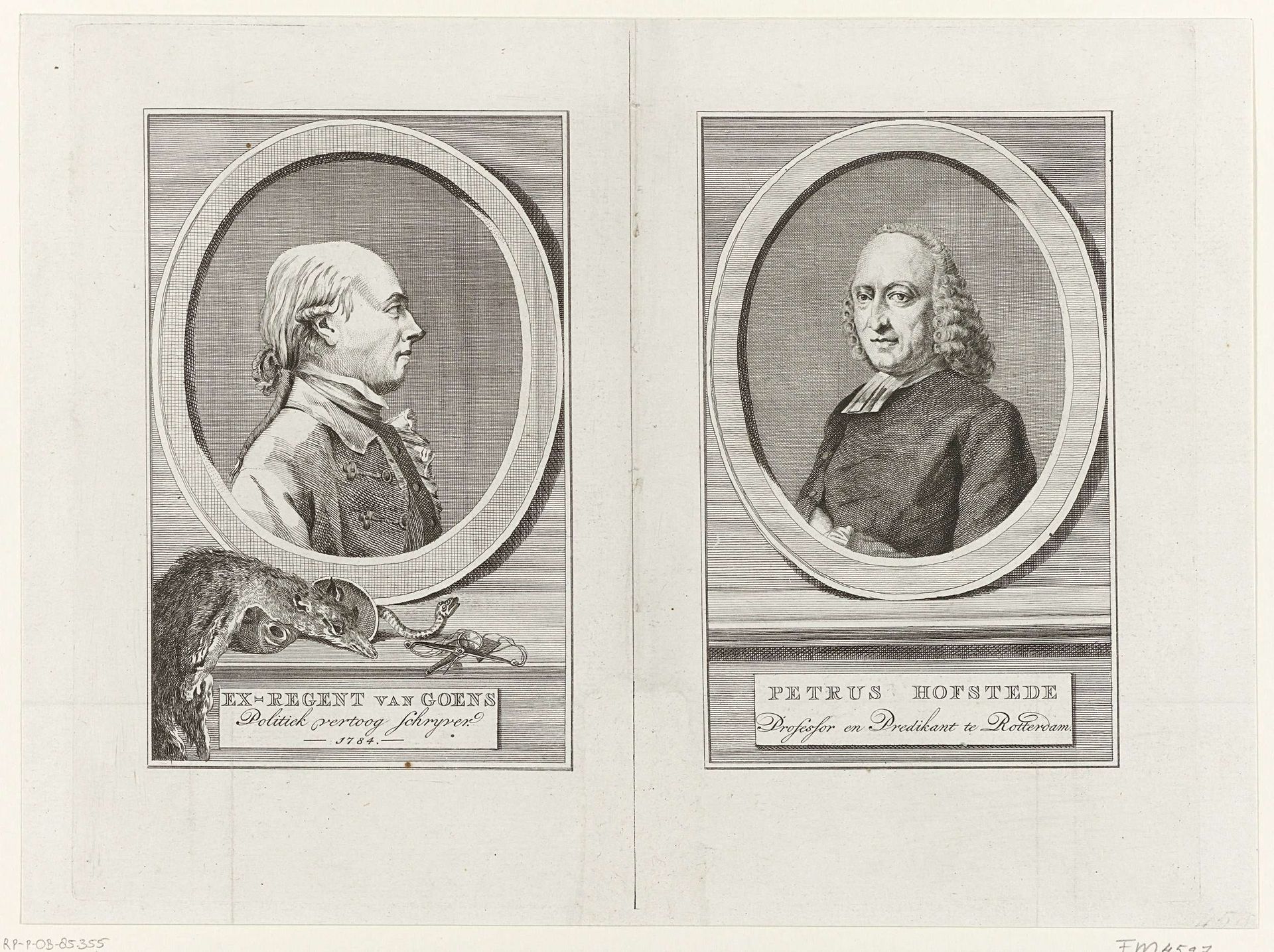 Portretten van Rijklof Michael van Goes en Petrus Hofstede, 1782 by Anonymous