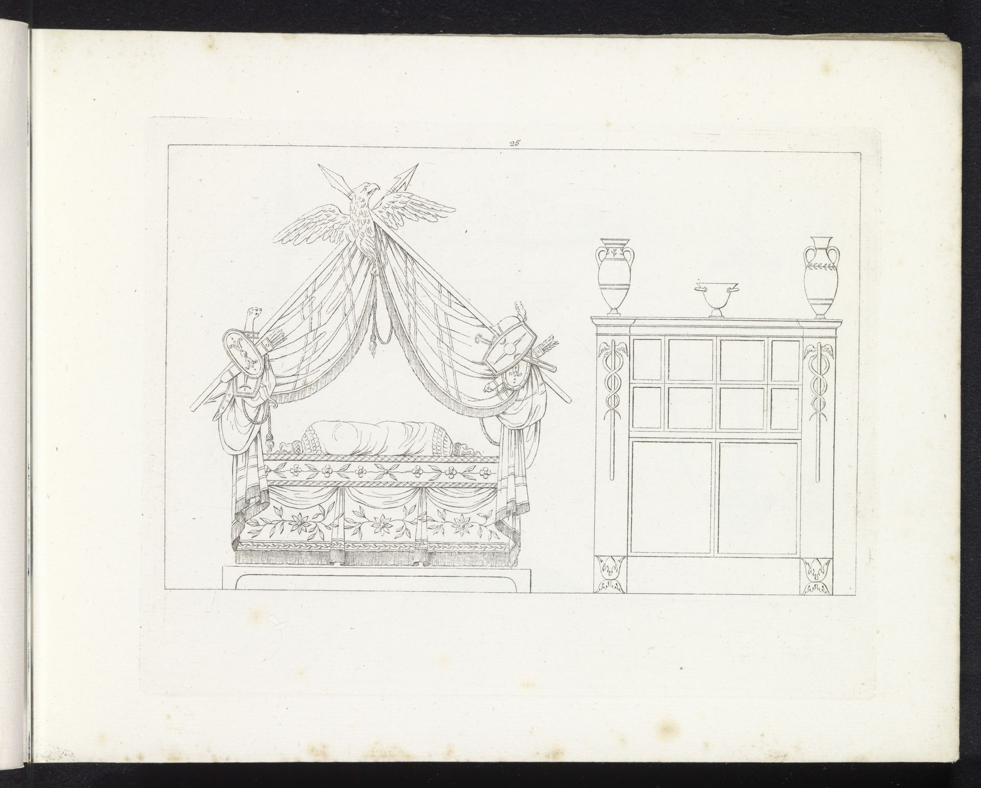 Hemelbed met adelaar en een kast by Pietro Ruga